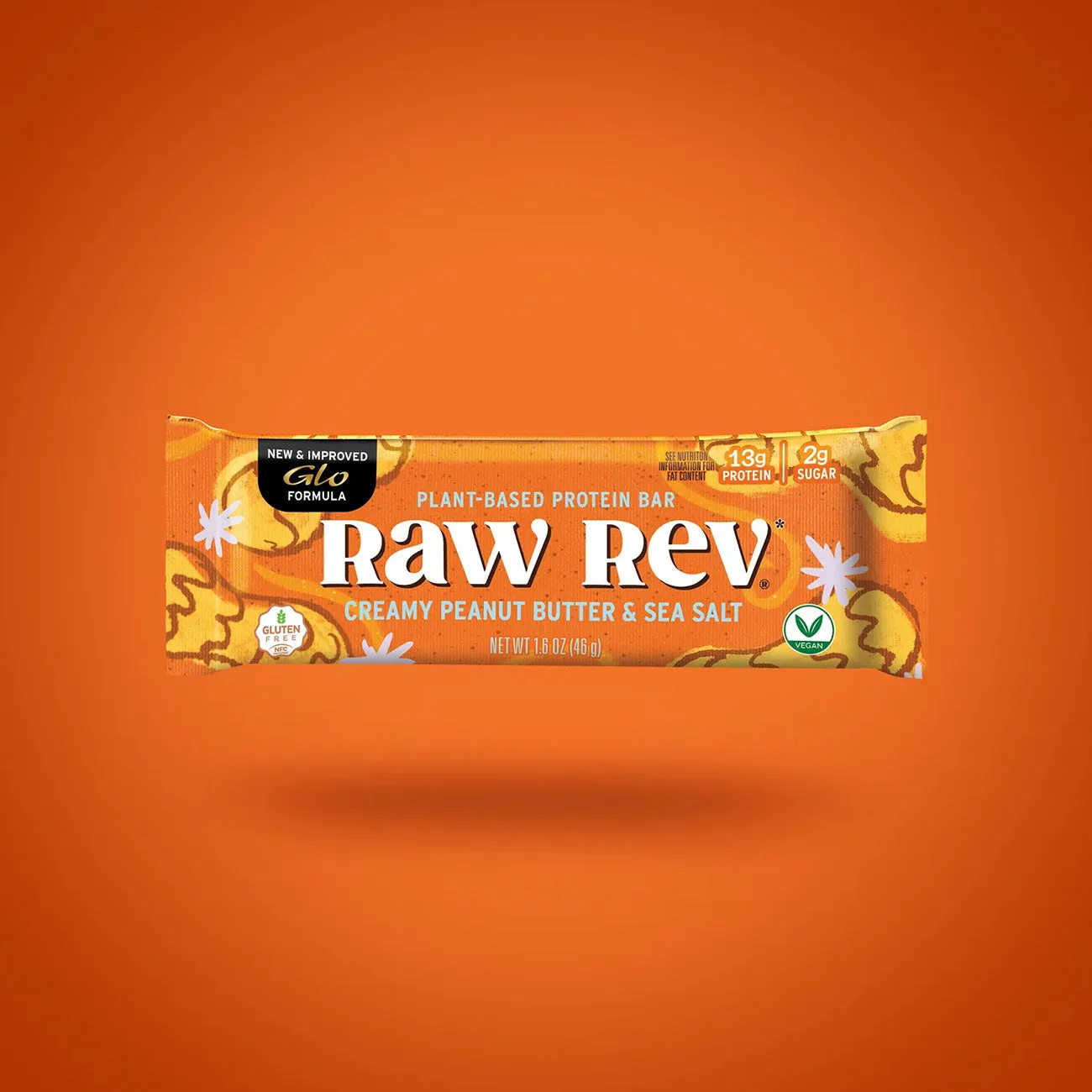 Creamy Peanut Butter & Sea Salt New and Improved Glo Vegan Protein Bars