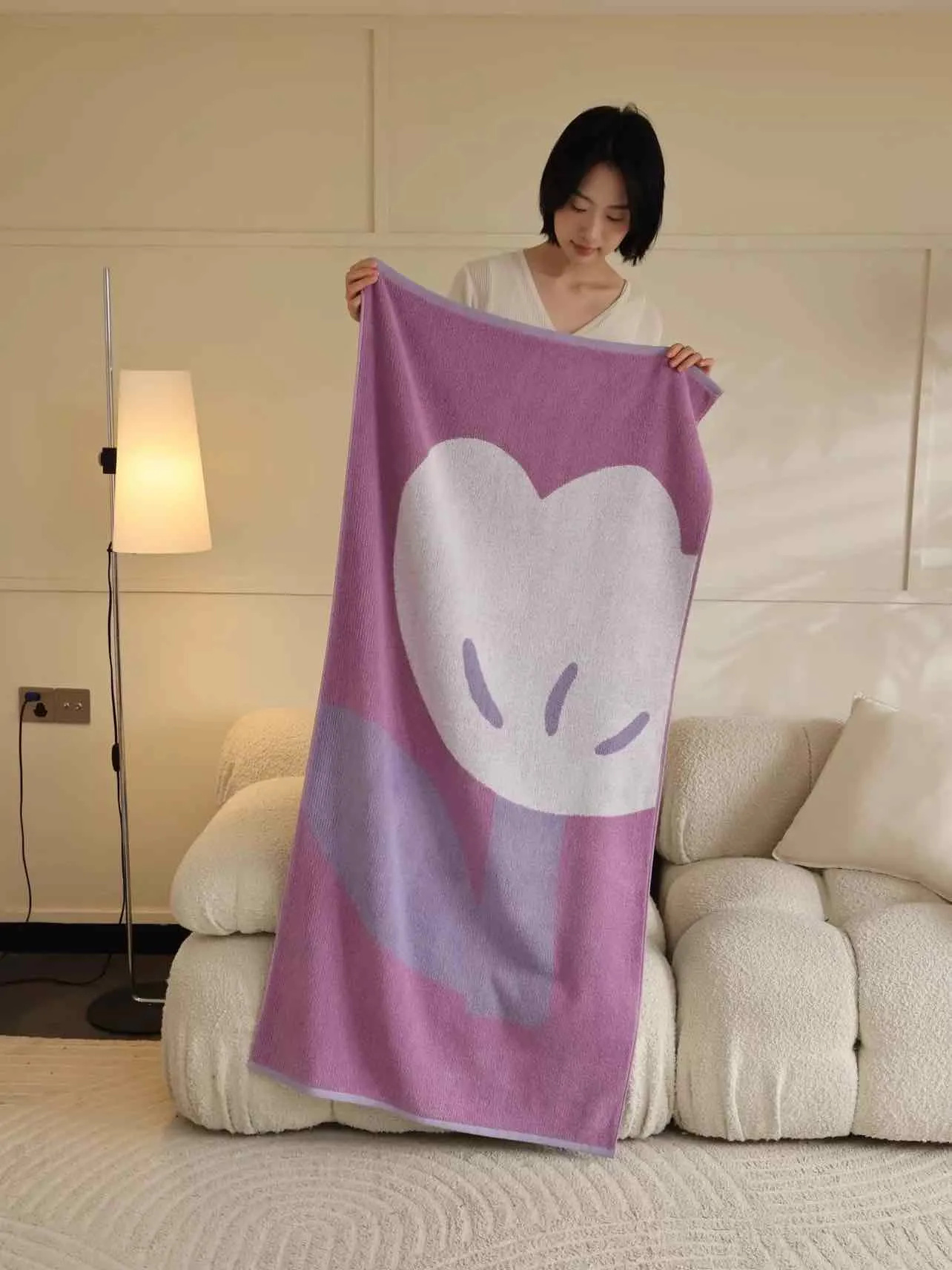Cute Whimsical Floral Bath Towel - Soft. Absorbent. 100% Staple Cotton