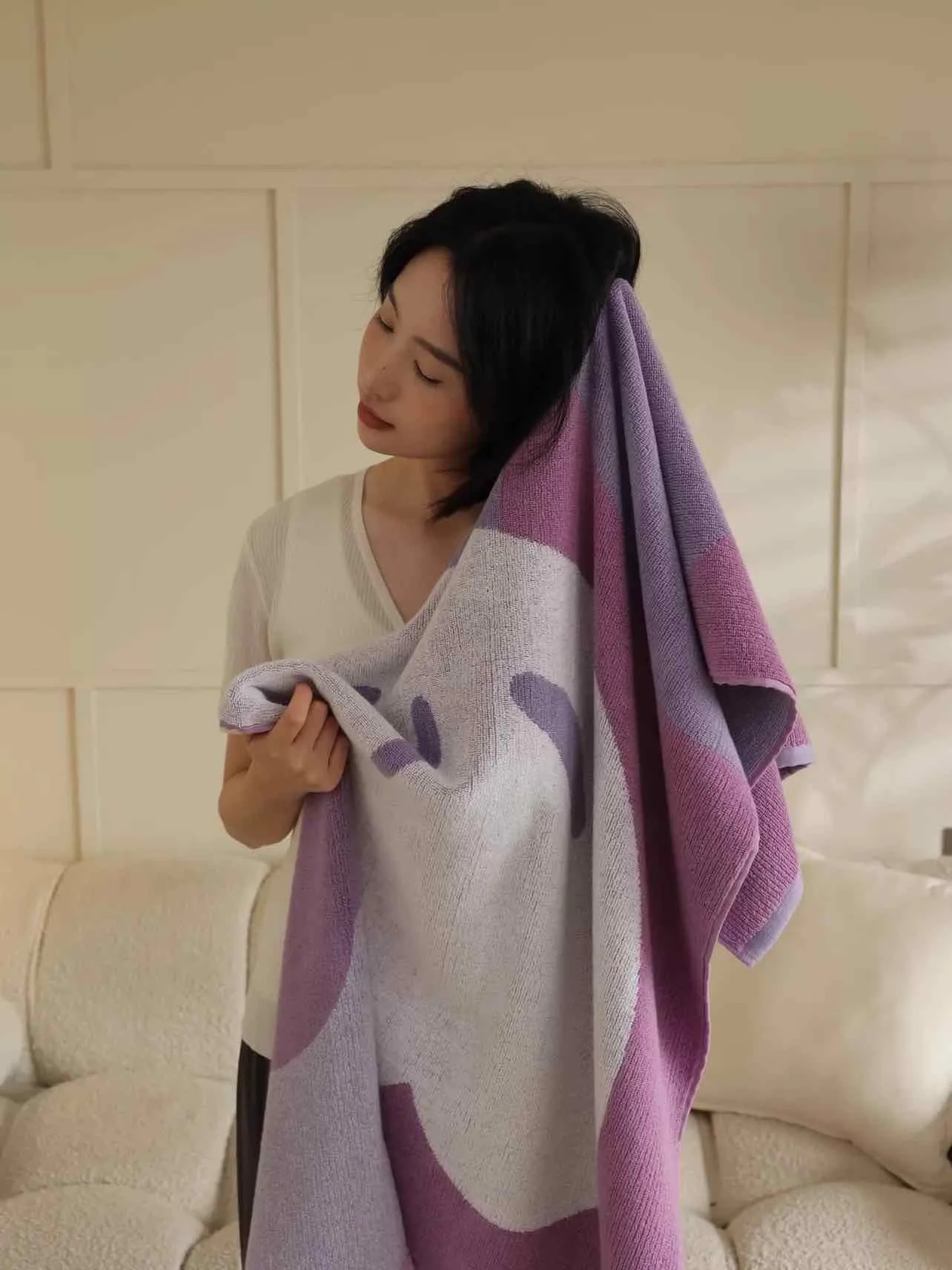 Cute Whimsical Floral Bath Towel - Soft. Absorbent. 100% Staple Cotton