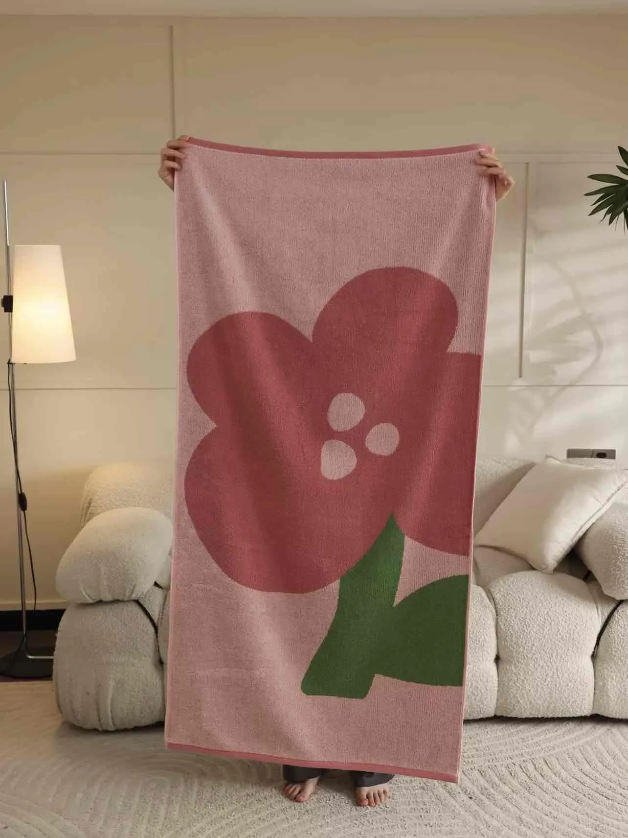 Cute Whimsical Floral Bath Towel - Soft. Absorbent. 100% Staple Cotton