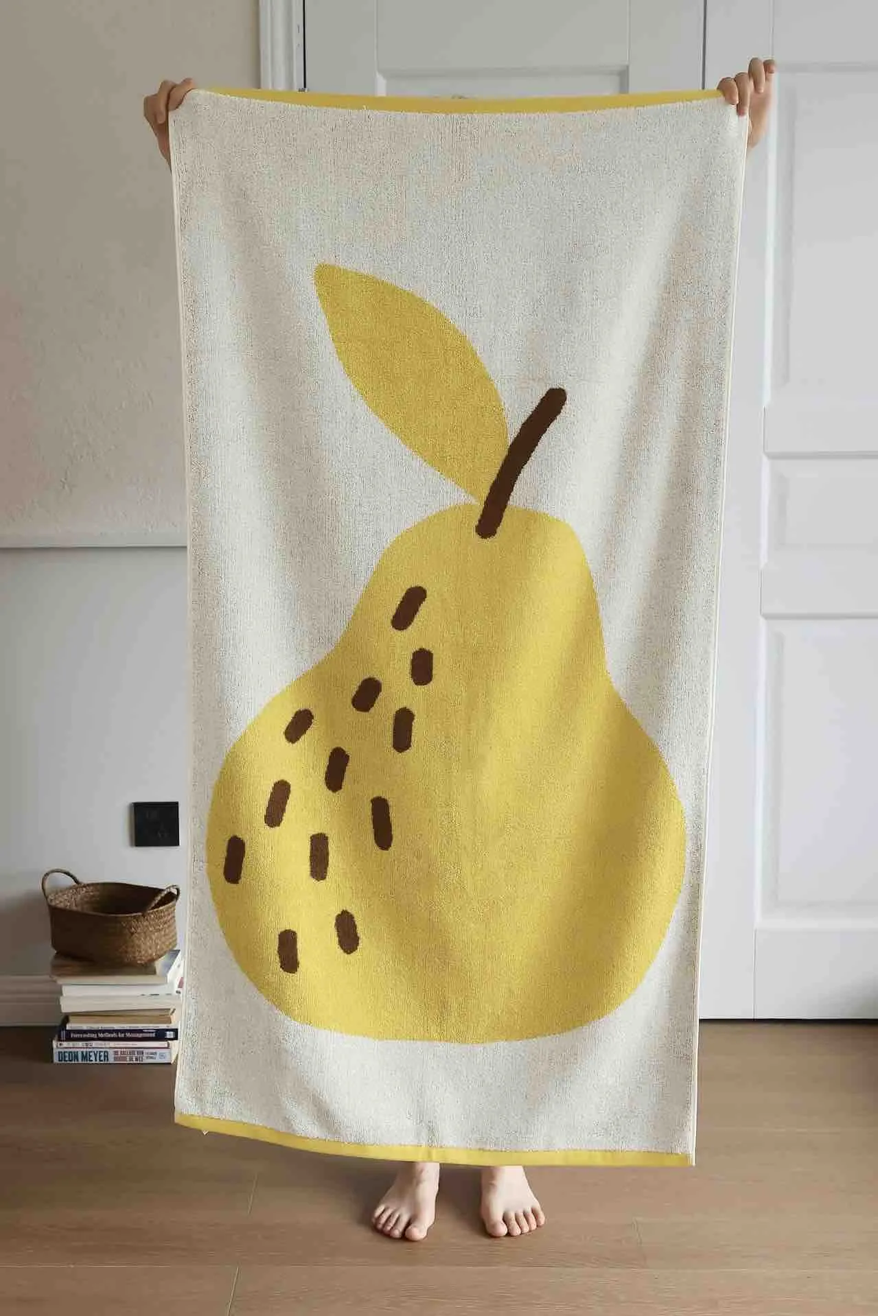 Cute Whimsical Pear Bath Towel - Ultra Soft. Absorbent. 100% Staple Cotton