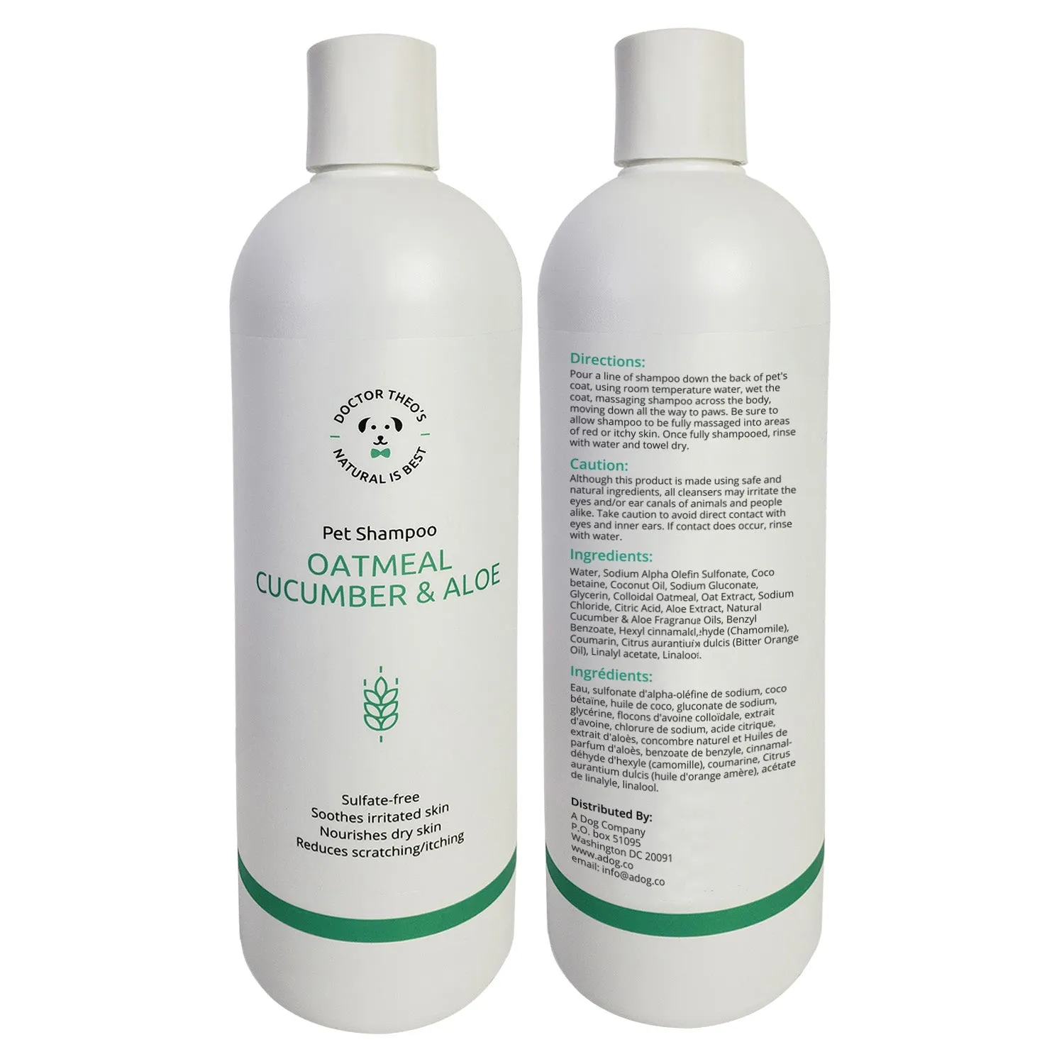 Dog Shampoo - Oatmeal. Cucumber & Aloe - Made in USA - 16 oz by American Pet Supplies