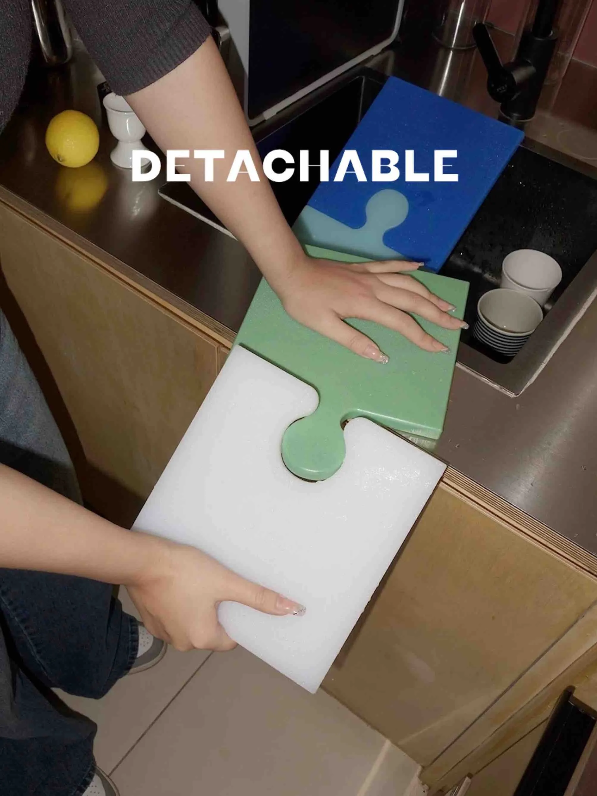 Dopamine Puzzle Cutting Board. Detachable Mould-Proof Serving Board