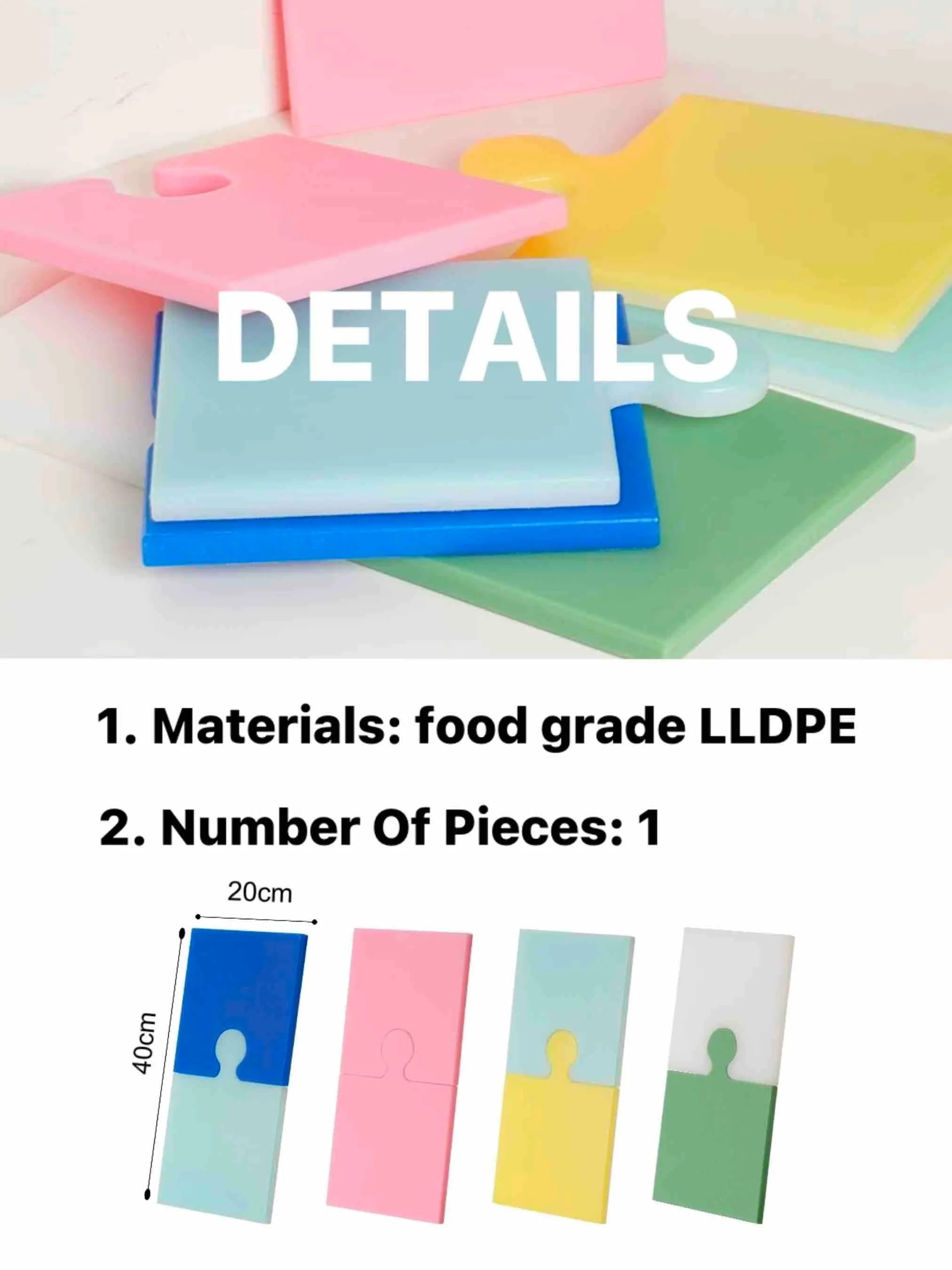 Dopamine Puzzle Cutting Board. Detachable Mould-Proof Serving Board