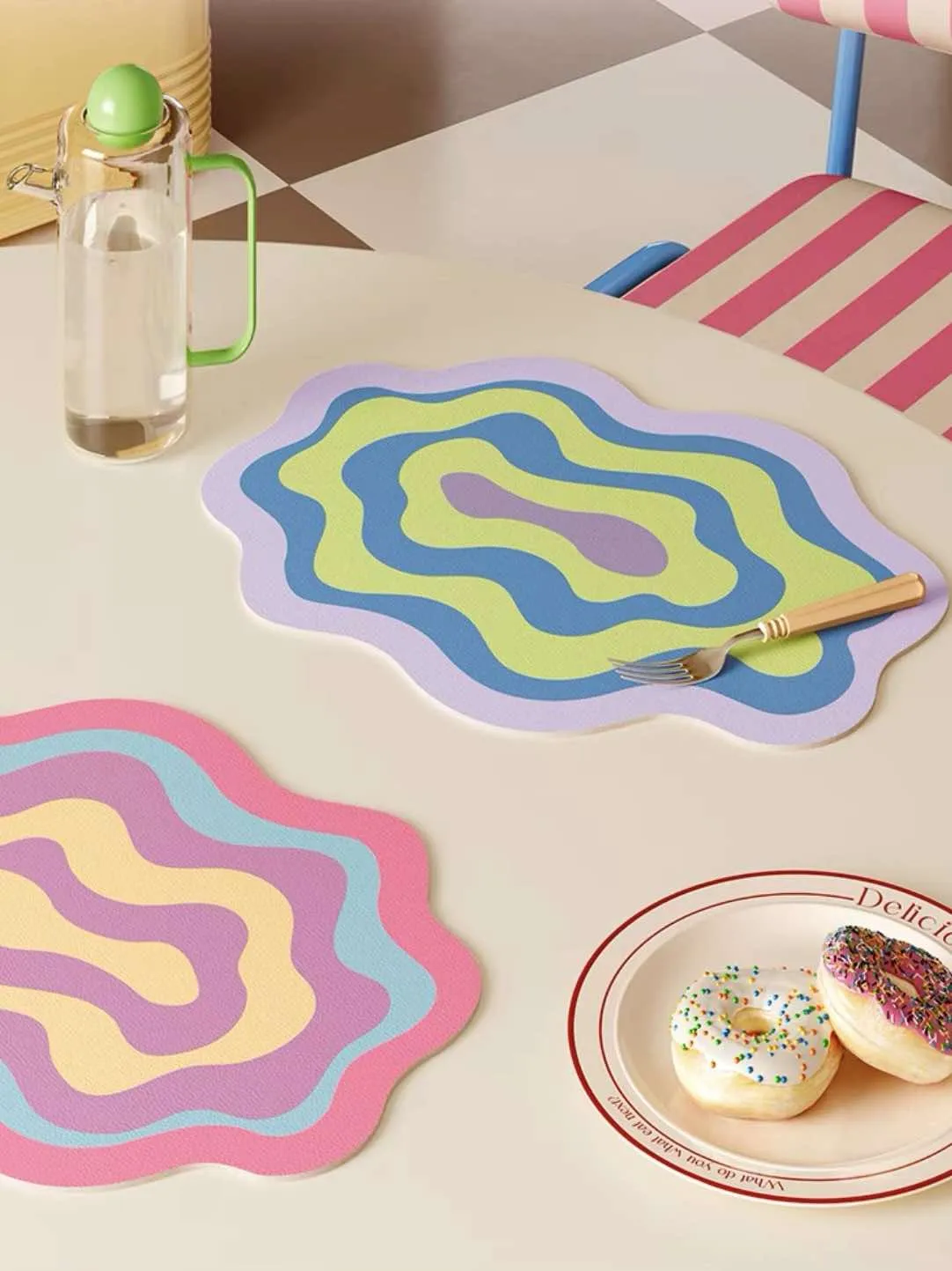 Dopamine Ripple Placemat Set of 4 Pcs for Whimsical Table Setting