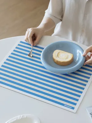 Dopamine Stripe Placemat Set Of 4 Pcs For Table Setting. Easy Cleaning