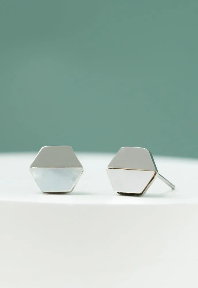 Dorothy Hexagon Shell Stud Earrings by Starfish Project