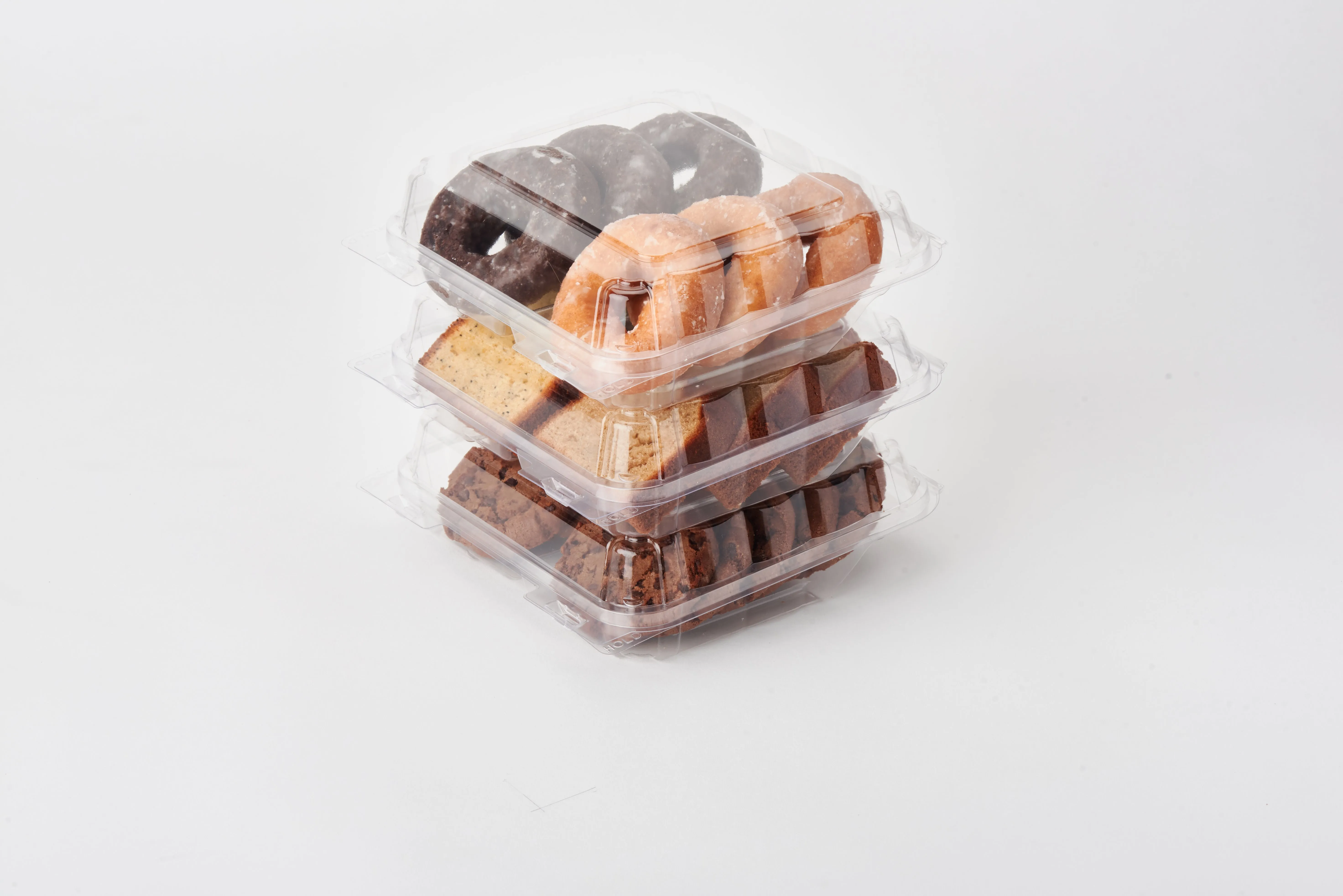 Double Row 3 Cookie & Sliced Loaf Angled Display Package. Crystal Clear. PLA. 270/Case