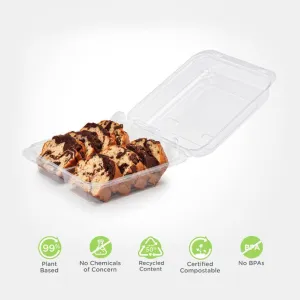 Double Row 3.5 Cookie. Donut & Sliced Loaf Angled Display Package. Crystal Clear. PLA. 250/Case