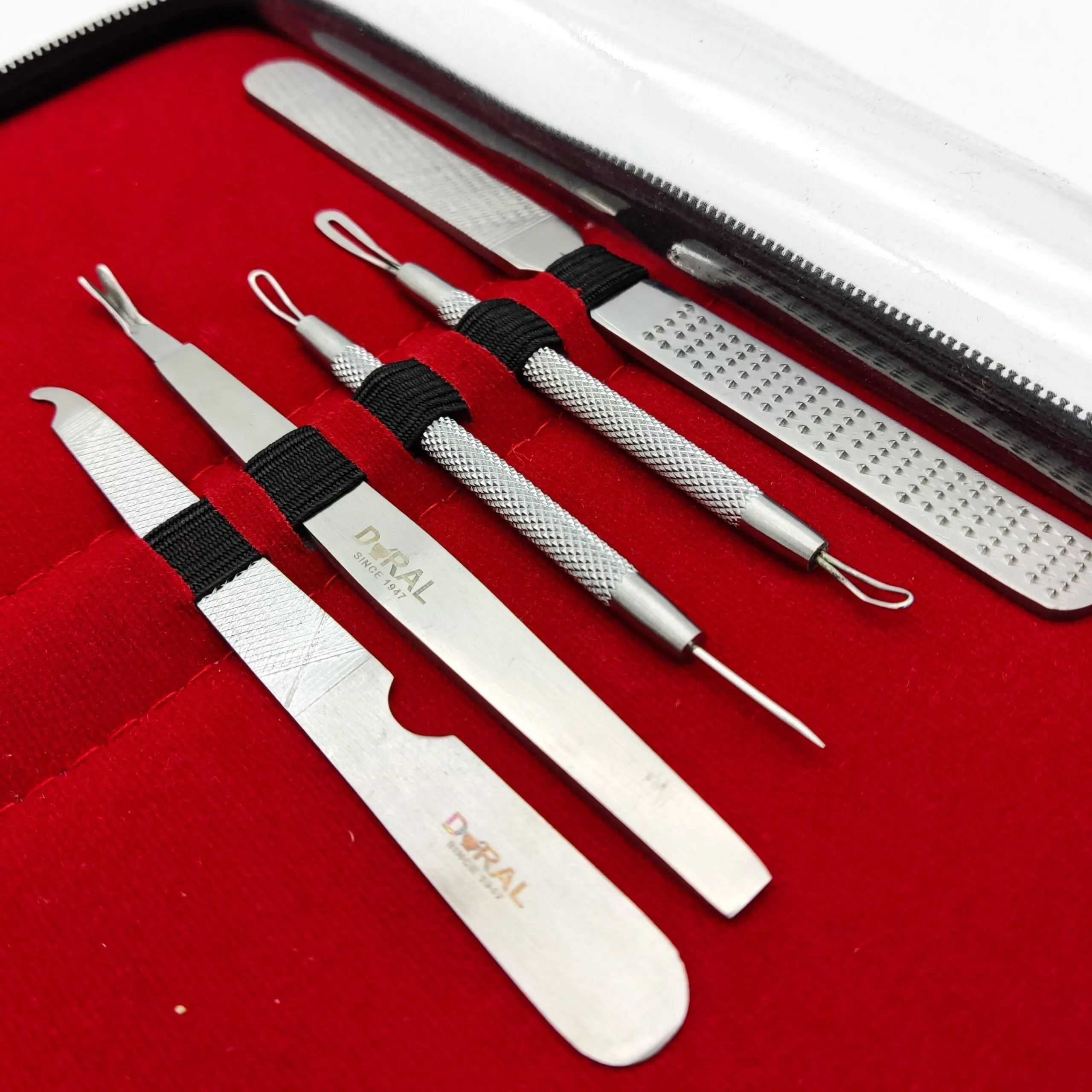 Dural  Manicure/ Pedicure/Facial Complete Kit with Leather Case Stainless Steel (Grade A )