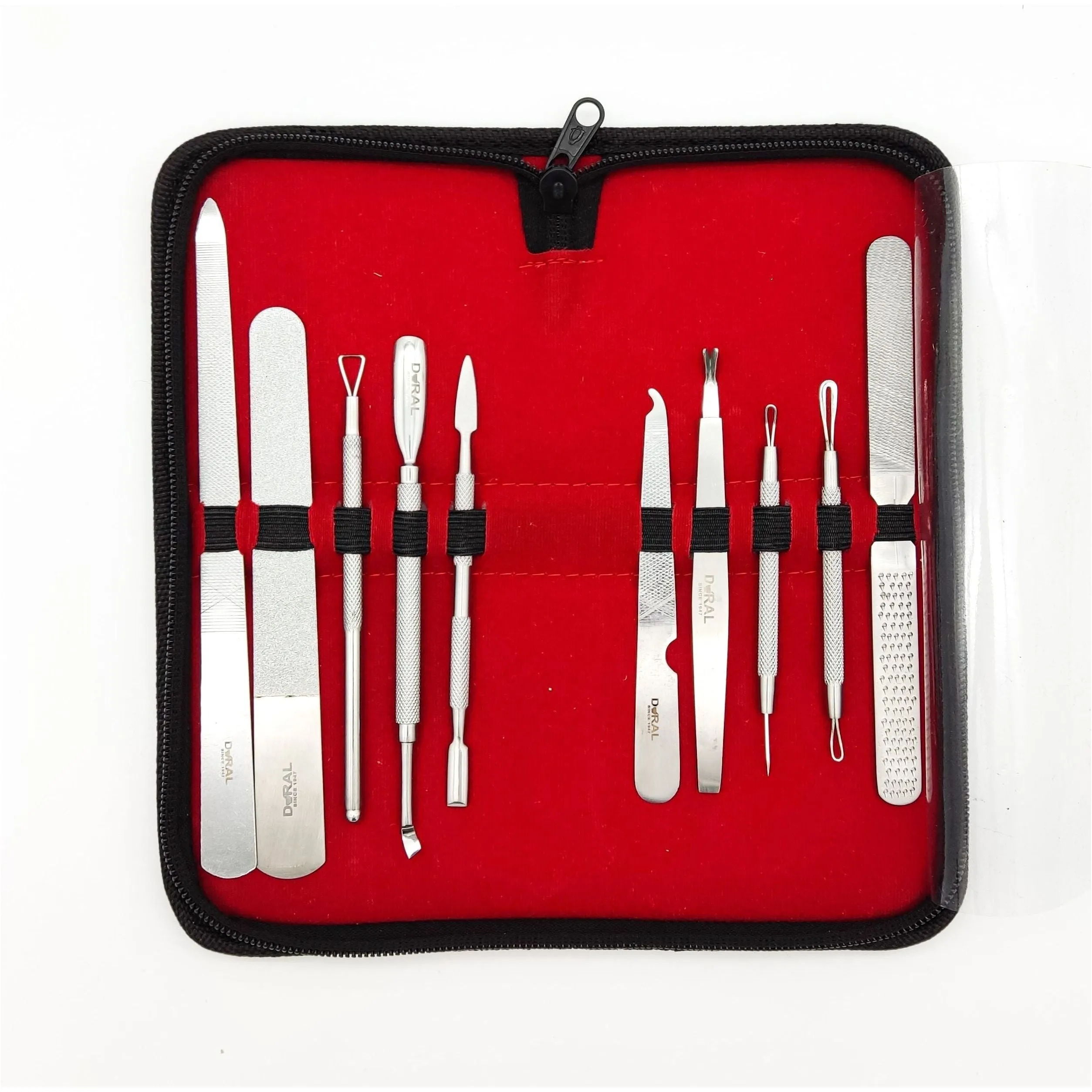 Dural  Manicure/ Pedicure/Facial Complete Kit with Leather Case Stainless Steel (Grade A )