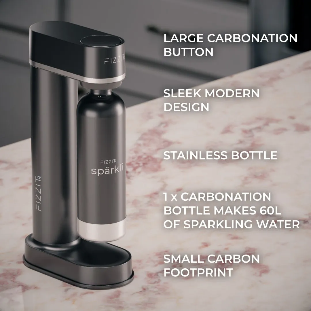Fizzit Sprkl Carbonated Water Soda Maker with Stainless Steel Bottle Included