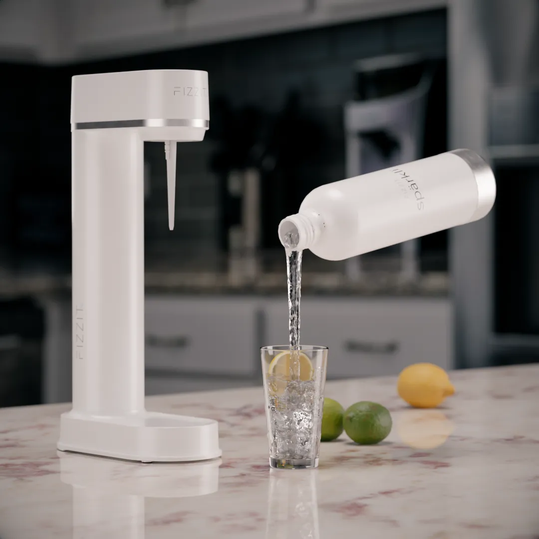 Fizzit Sprkl Carbonated Water Soda Maker with Stainless Steel Bottle Included