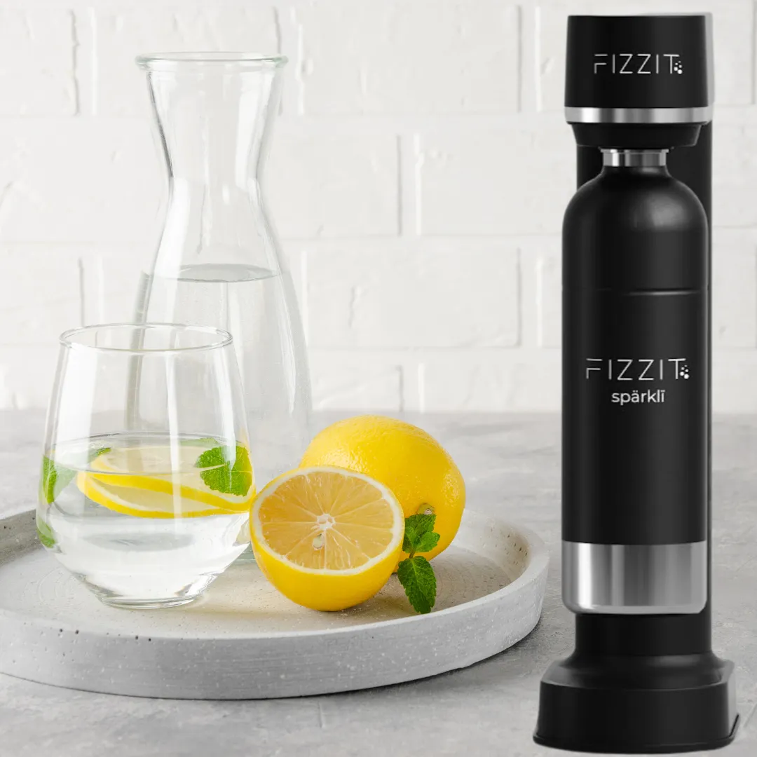 Fizzit Sprkl Carbonated Water Soda Maker with Stainless Steel Bottle Included