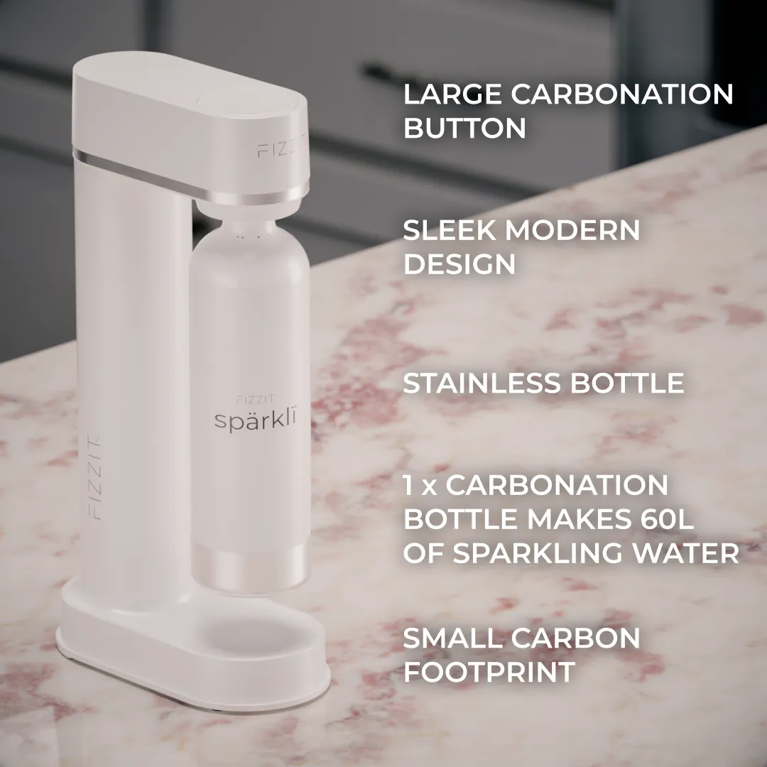 Fizzit Sprkl Carbonated Water Soda Maker with Stainless Steel Bottle Included