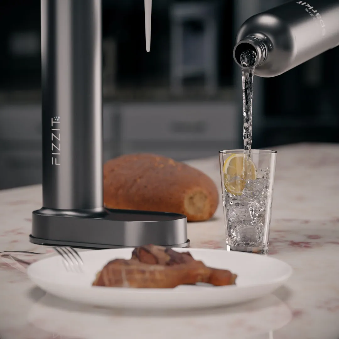 Fizzit Sprkl Carbonated Water Soda Maker with Stainless Steel Bottle Included