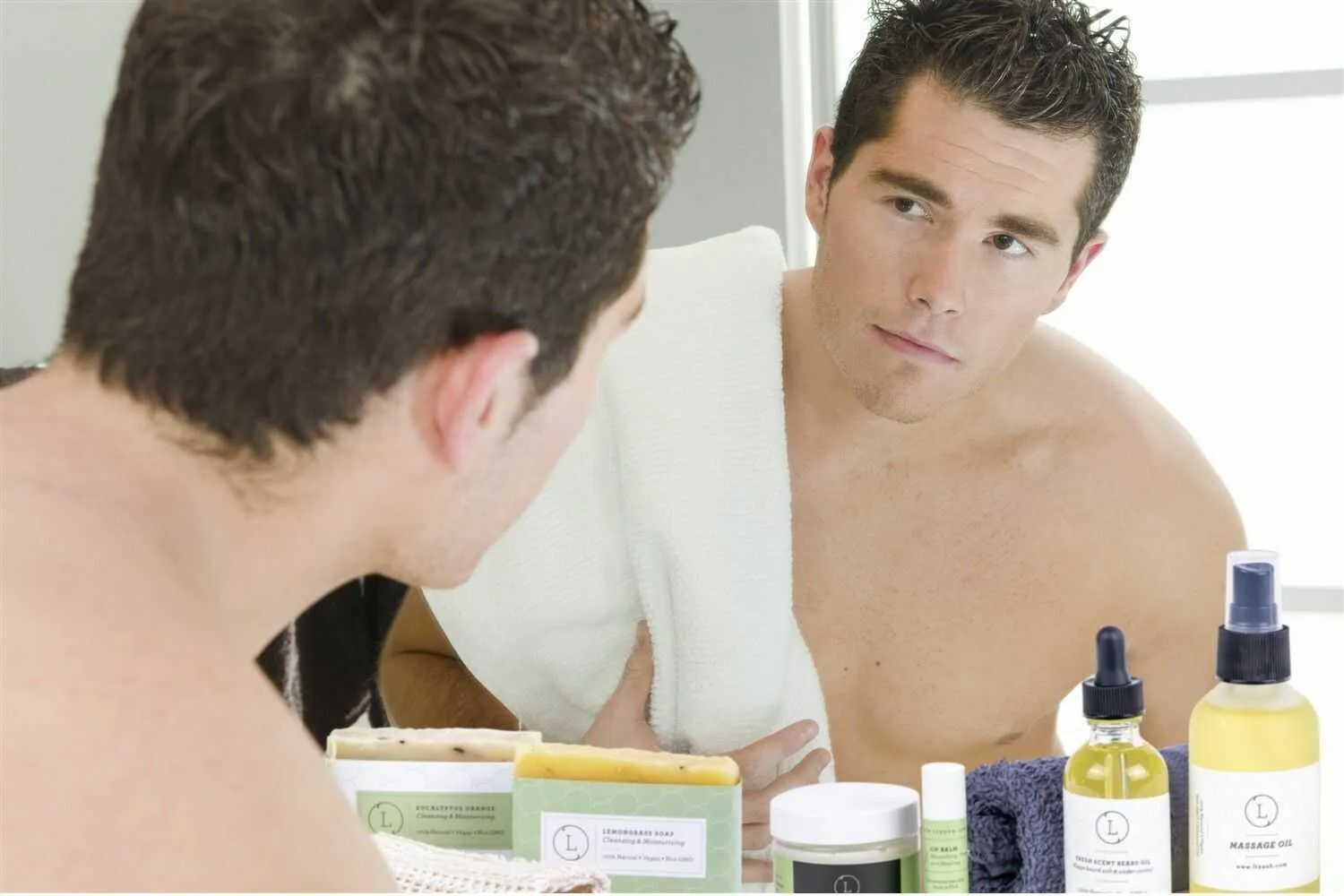 Fresh earthy Natural skincare set. Eucalyptus bath and body. Men Grooming kit/Body oil