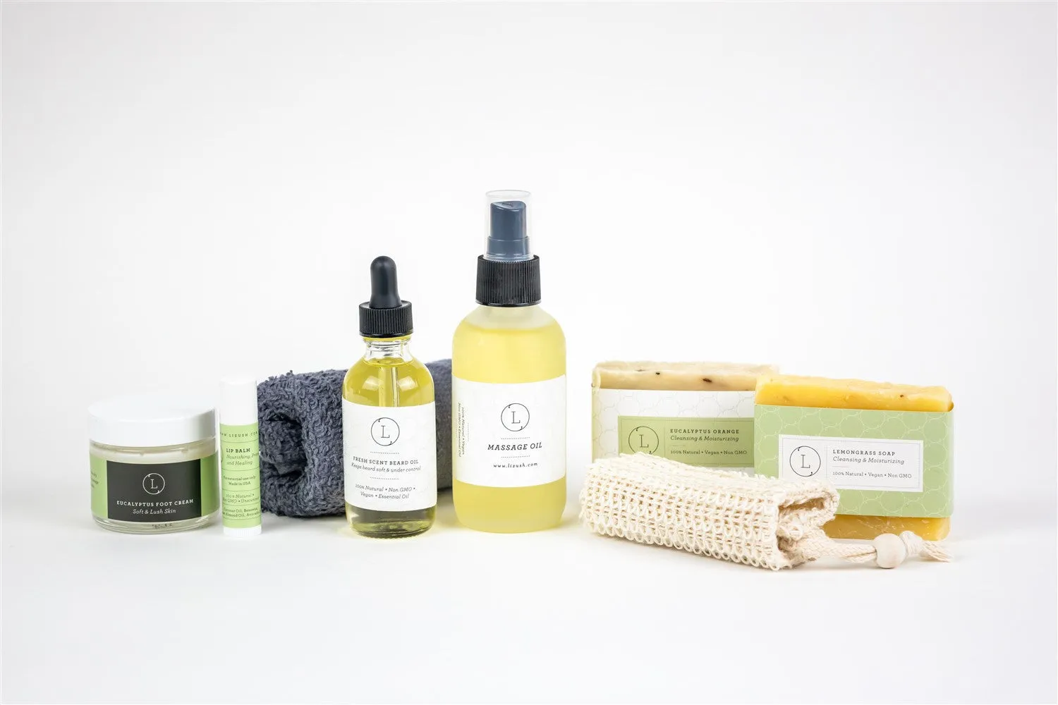 Fresh earthy Natural skincare set. Eucalyptus bath and body. Men Grooming kit/Body oil