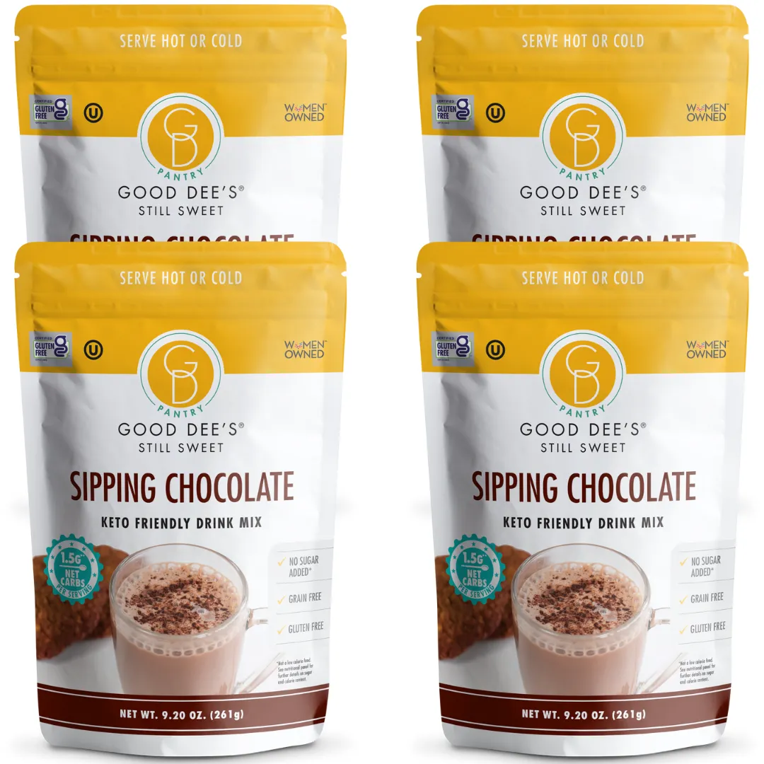 Good Dee's Sipping Chocolate Low Carb Drink Mix - Vegan. No Sugar Added*. Soy Free and Gluten Free by Good Dee's