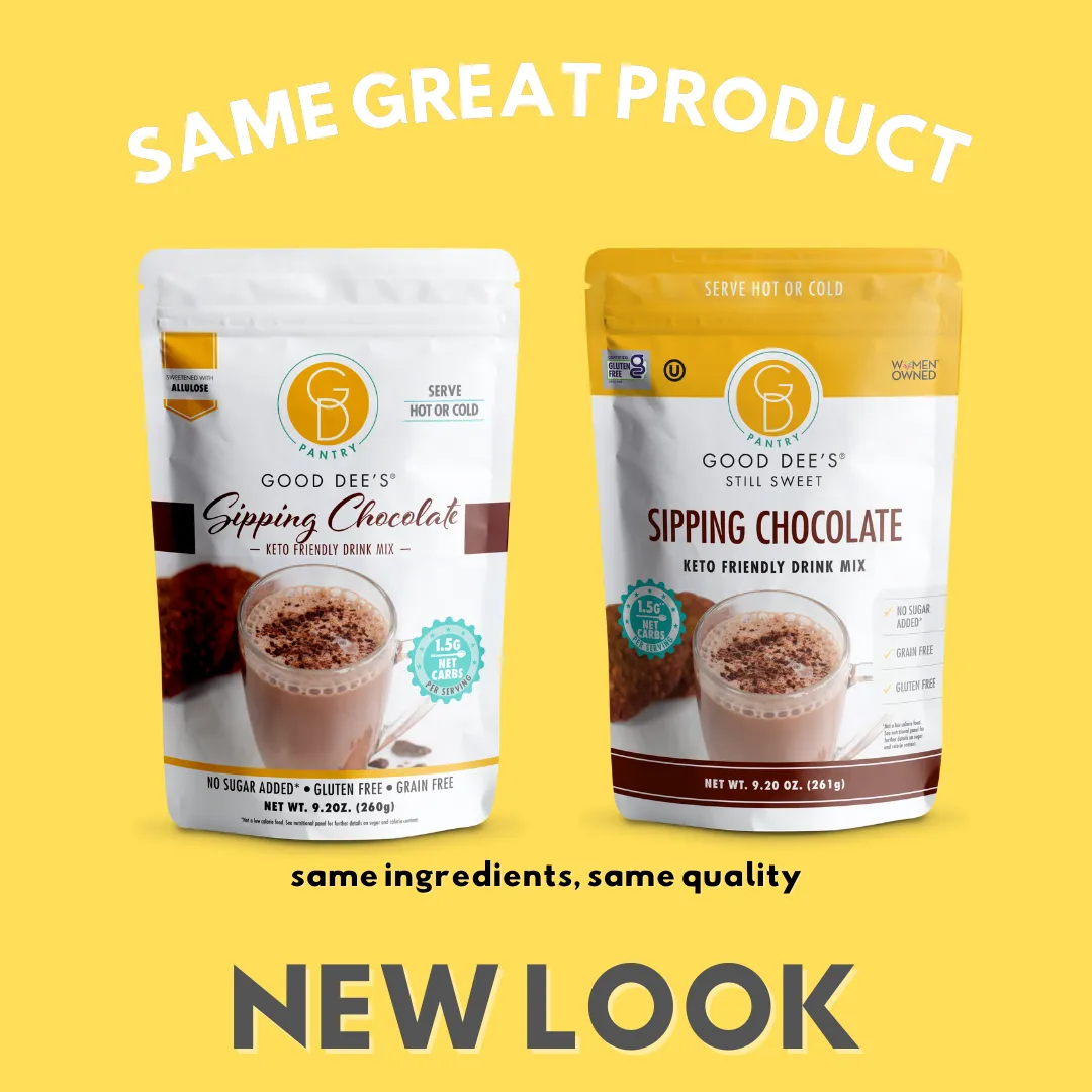 Good Dee's Sipping Chocolate Low Carb Drink Mix - Vegan. No Sugar Added*. Soy Free and Gluten Free by Good Dee's
