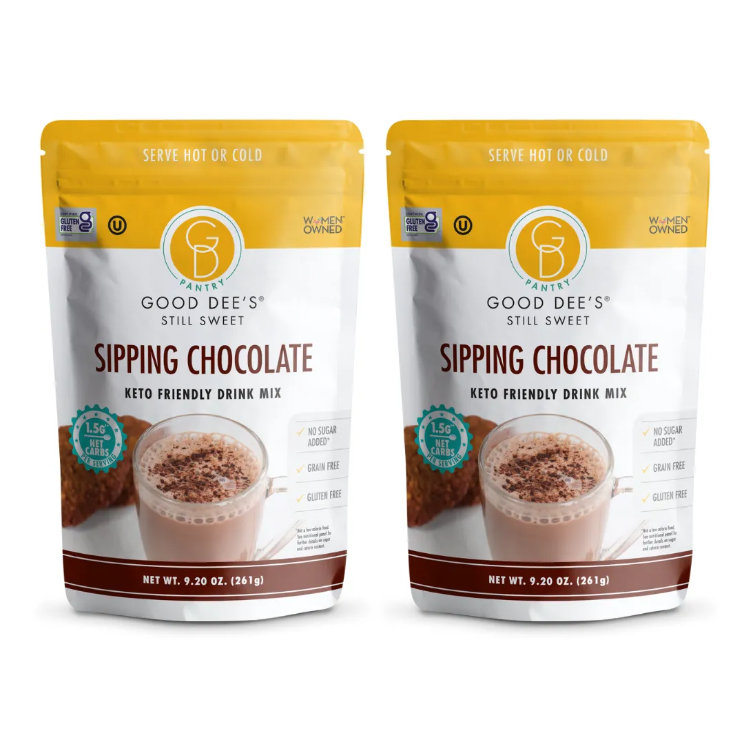Good Dee's Sipping Chocolate Low Carb Drink Mix - Vegan. No Sugar Added*. Soy Free and Gluten Free by Good Dee's