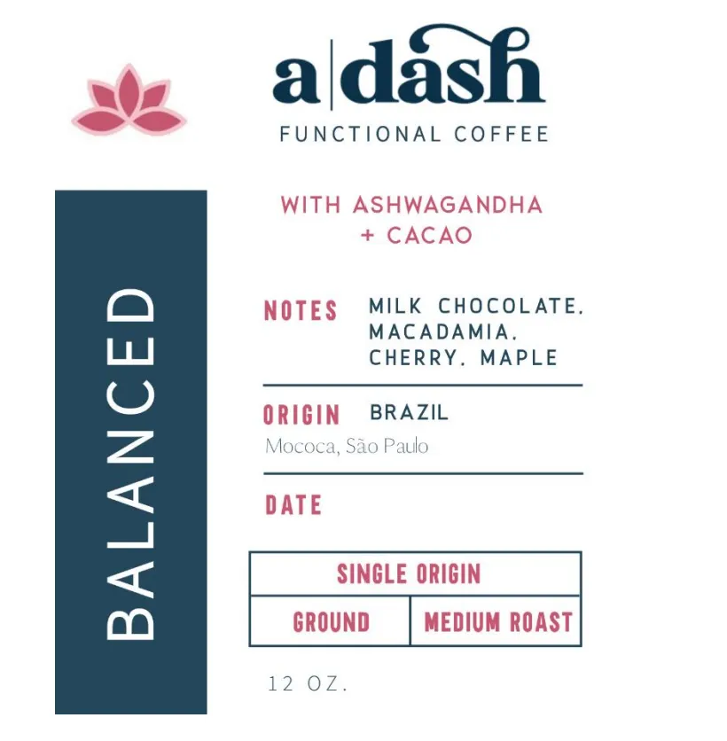 Ground Coffee with Ashwagandha   Cacao: Balanced