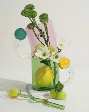 Hand Blown Lollipop Mugs - Whimsical Eclectic Dopamine Drinking Glasses for Coffee. Tea & Juice