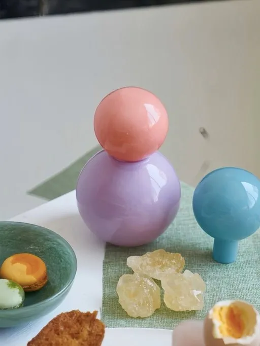 Handblown Bonbon Decorative Jar. Dopamine Decor. Whimsical Diffuser Bottles