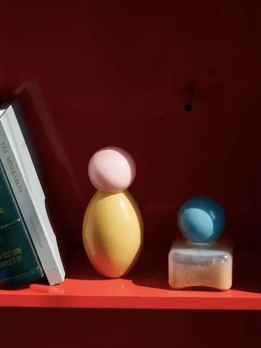 Handblown Bonbon Decorative Jar. Dopamine Decor. Whimsical Diffuser Bottles