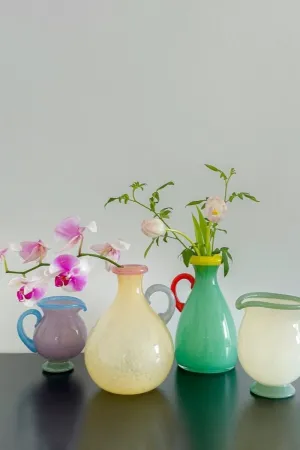 Handblown Bonbon Dopamine Bottle Vase. Whimsical Vintage Vase Centrepiece