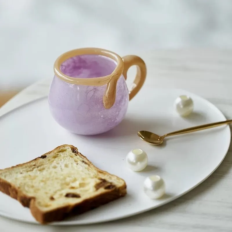 Handblown Bonbon Glass Mug. Dopamine Espresso Cups