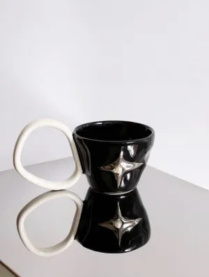 Handmade Ceramic Star Coffee Mug. Eclectic Tea Espresso Cup