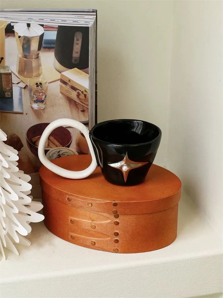 Handmade Ceramic Star Coffee Mug. Eclectic Tea Espresso Cup