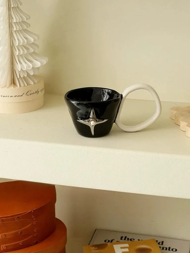 Handmade Ceramic Star Coffee Mug. Eclectic Tea Espresso Cup