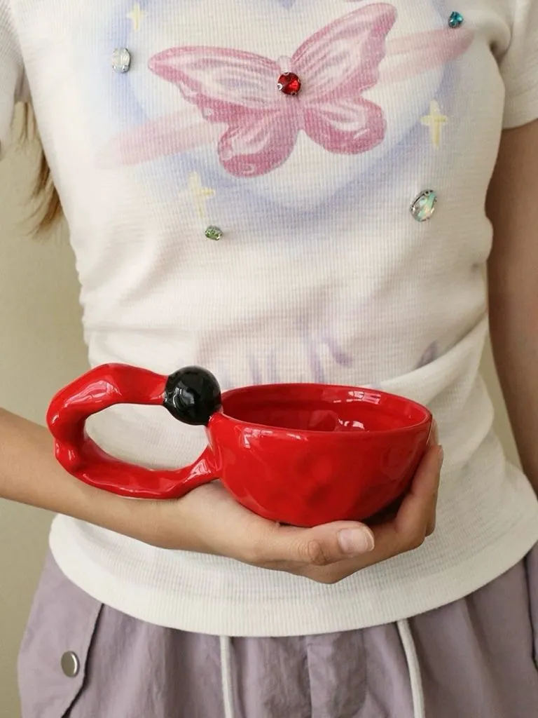 Handmade Irregular Retro Ceramic Bubble Coffee Mug. Espresso Cup