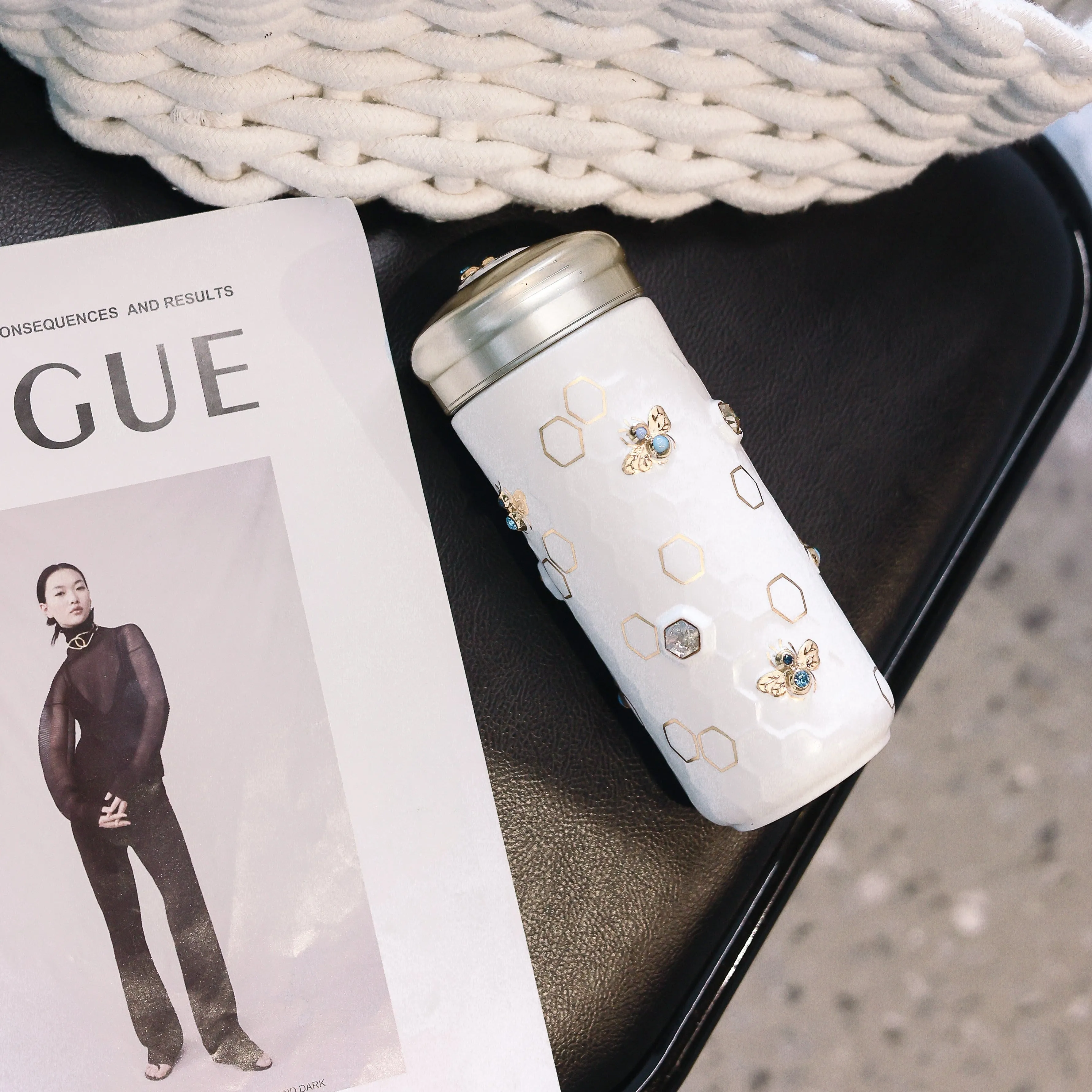 Honey Bee Travel Mug with Crystals by ACERA LIVEN