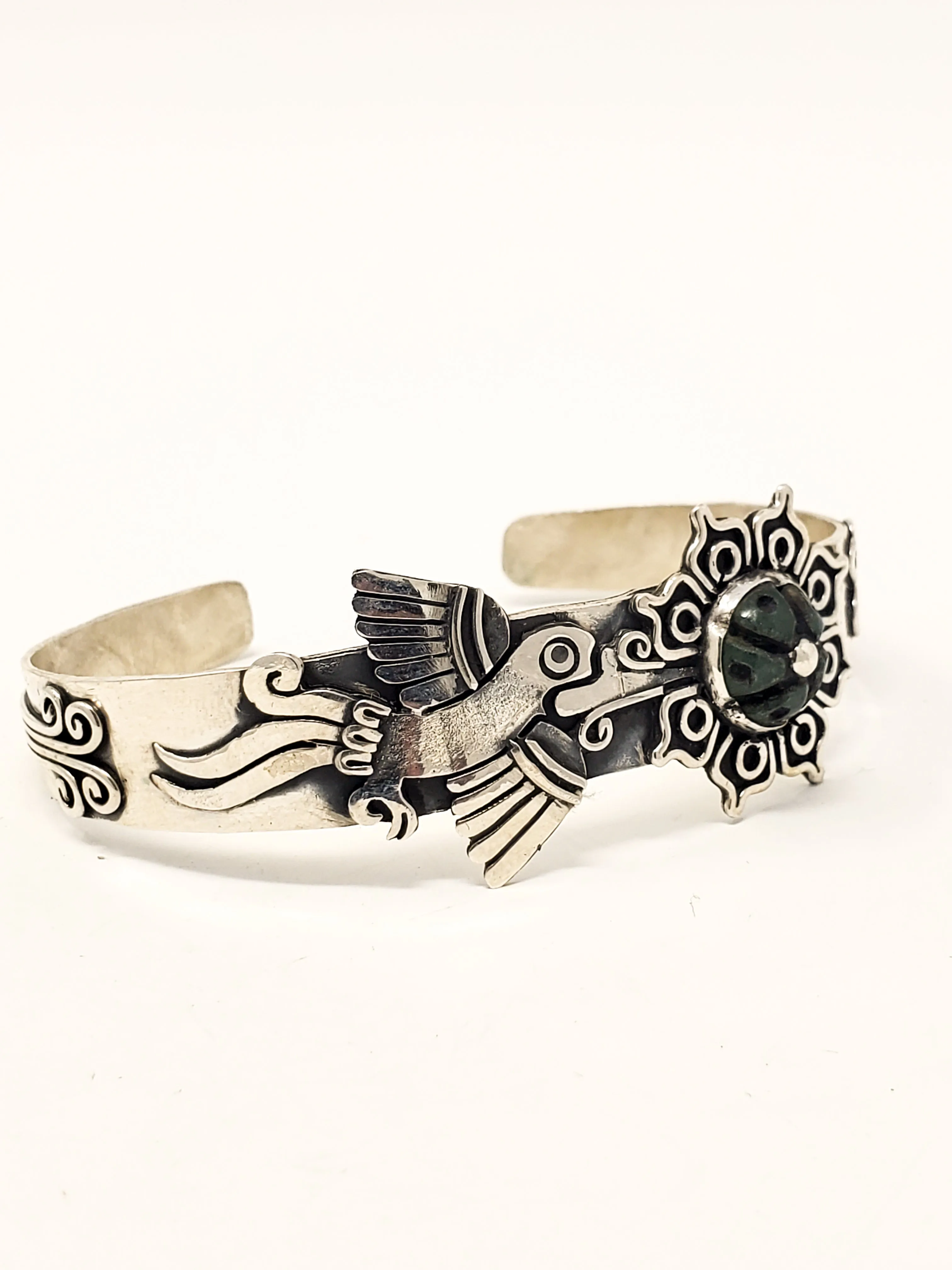 Hummingbird Peyote Silver Bracelet