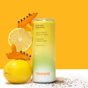 lemon turmeric adaptogen drink (12-pack) by Moment | Drink Your Meditation
