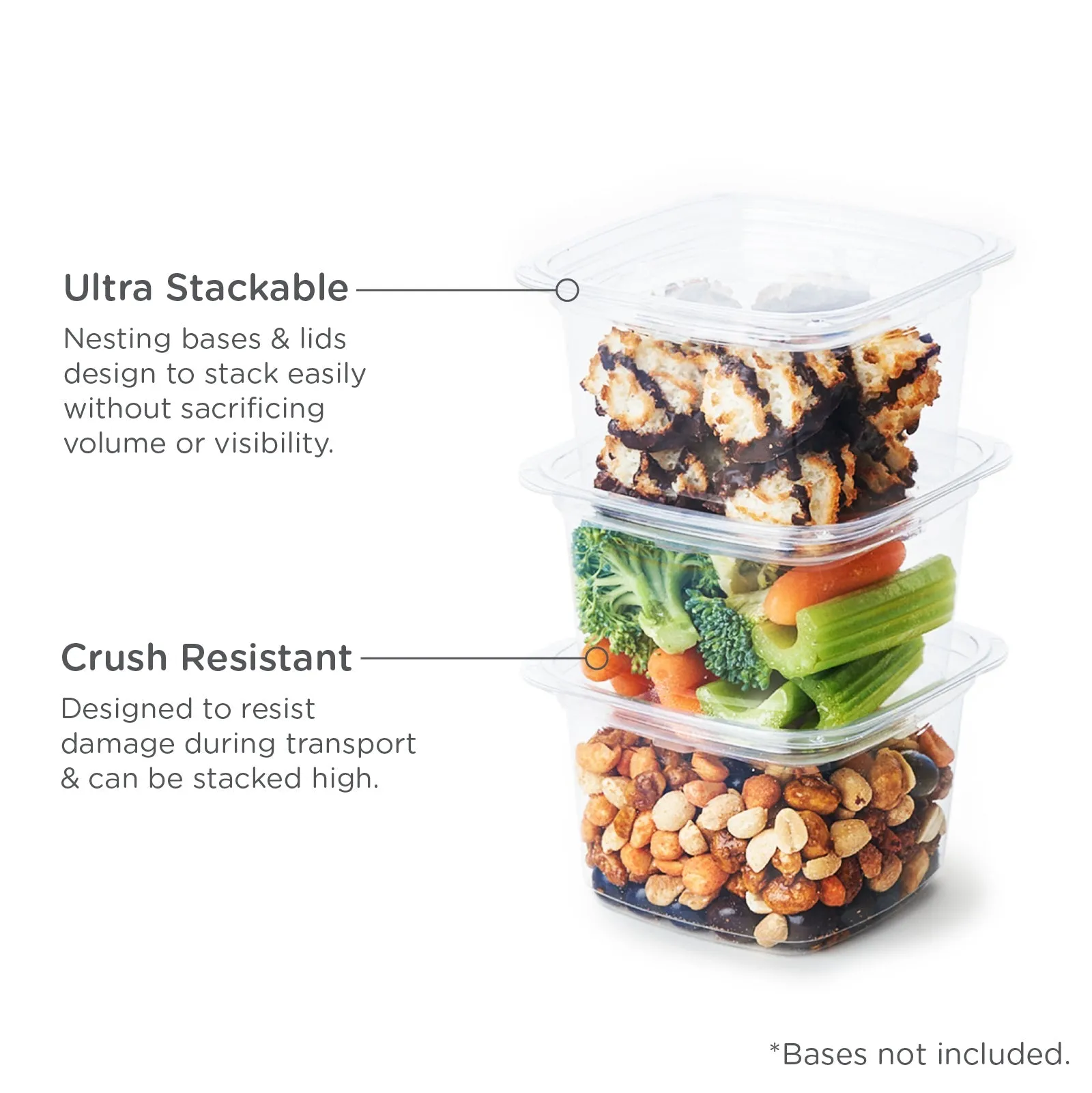 Lid for 8. 12. 16 and 24 oz. Deli Containers. Crystal Clear. PLA. 675/Case