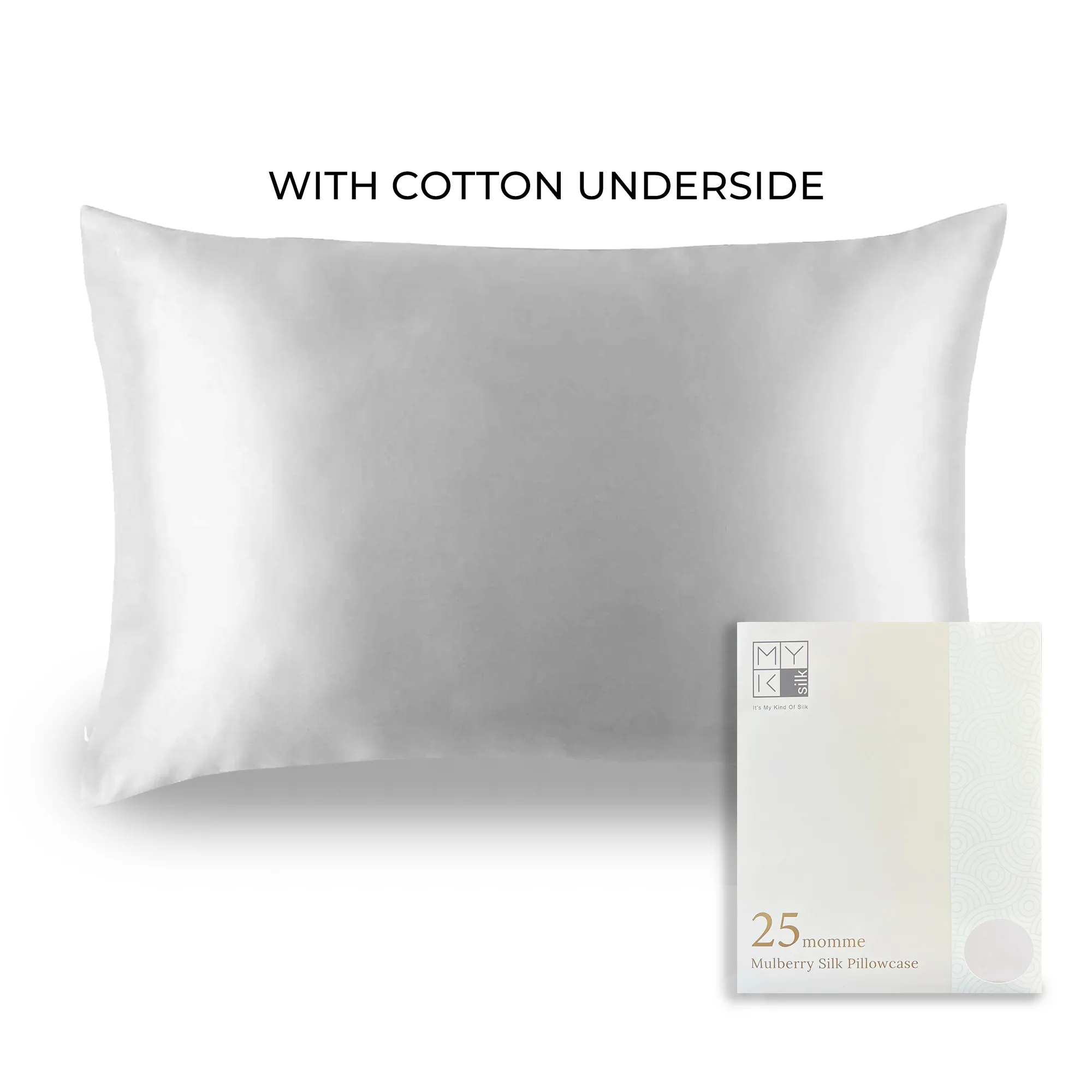 Luxury Mulberry Silk Pillowcase with Cotton Underside (25 momme)