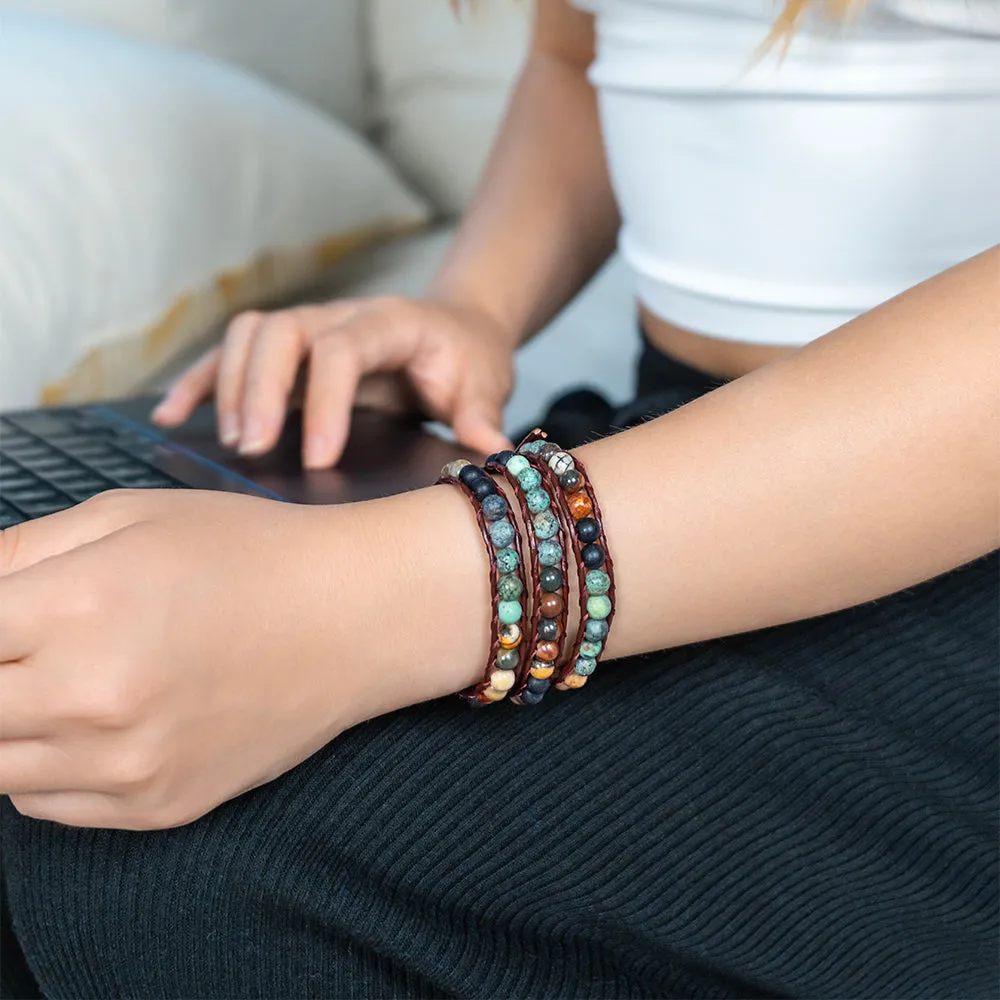 Matte African Turquoise   Picasso Jasper Bracelet