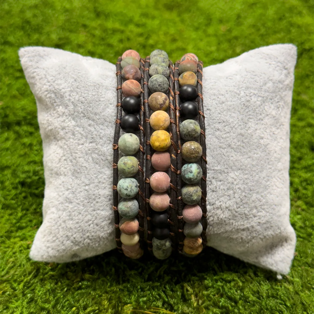 Matte African Turquoise   Picasso Jasper Bracelet