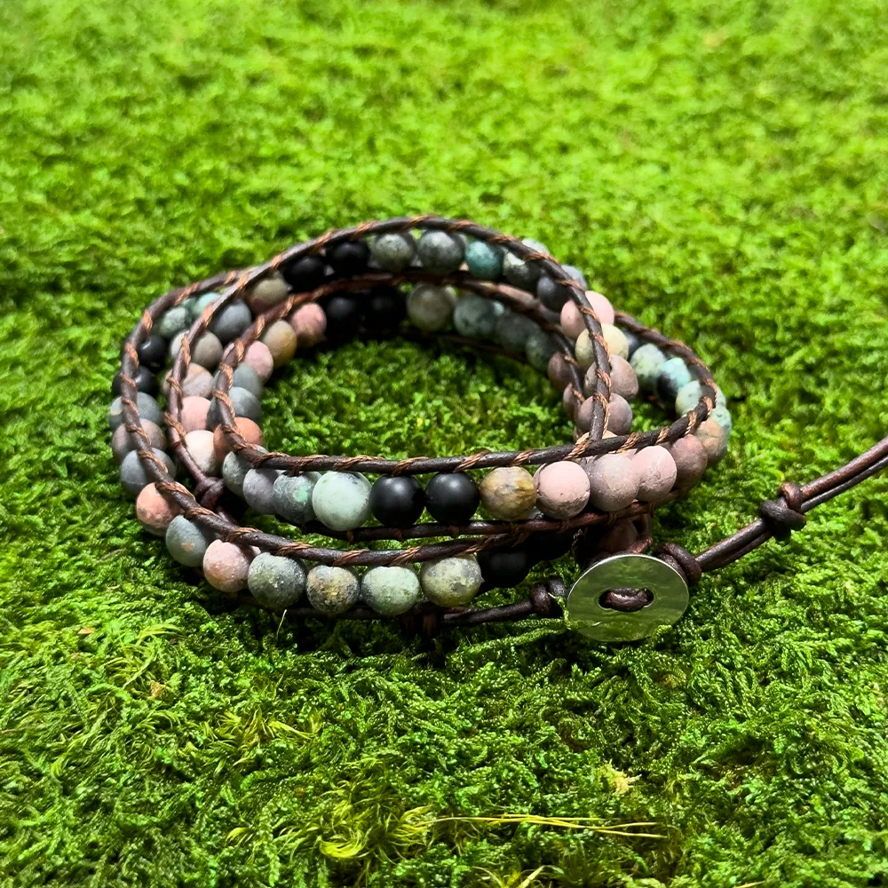 Matte African Turquoise   Picasso Jasper Bracelet