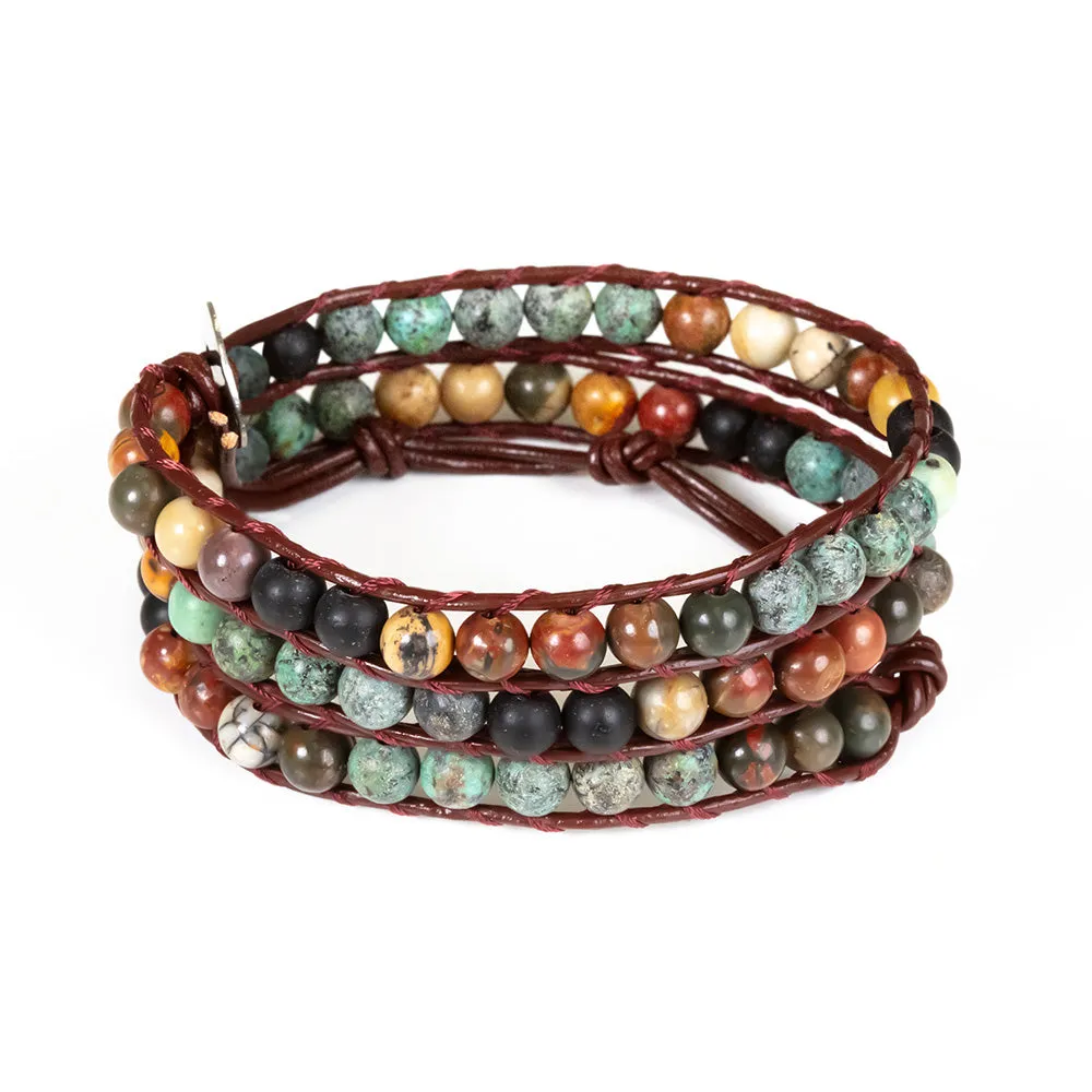 Matte African Turquoise   Picasso Jasper Bracelet