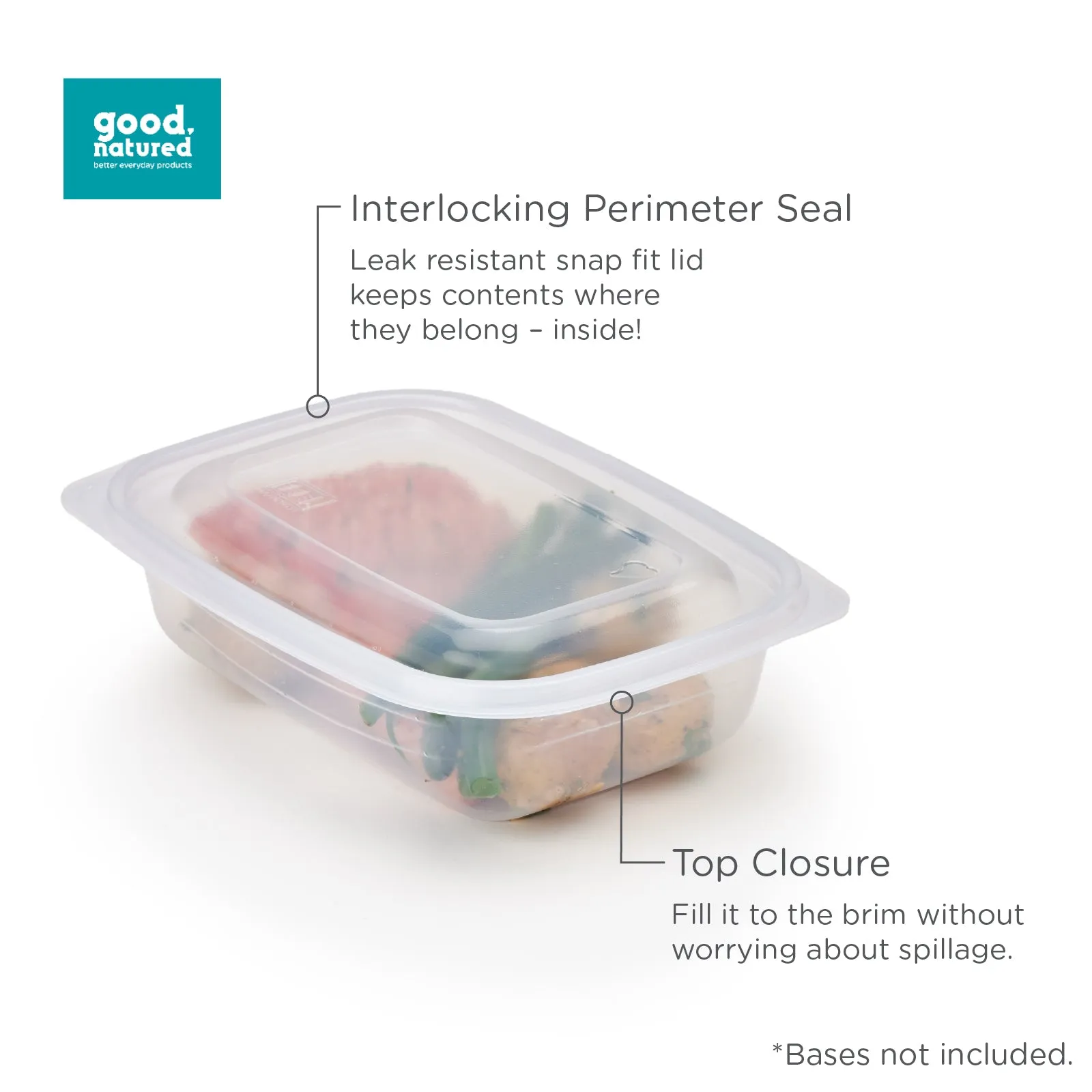 Microwavable Lid for 16. 24 & 32 oz. GoodToGo Containers. Mist. CPLA. 450/Case