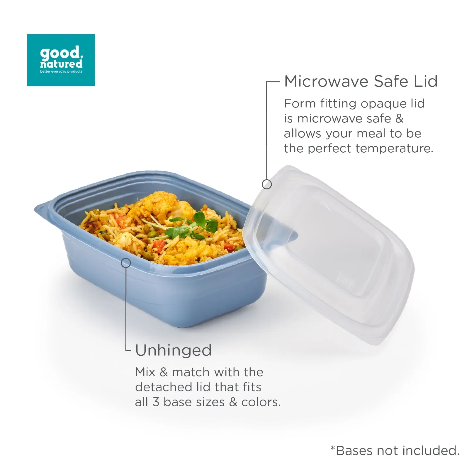 Microwavable Lid for 16. 24 & 32 oz. GoodToGo Containers. Mist. CPLA. 450/Case