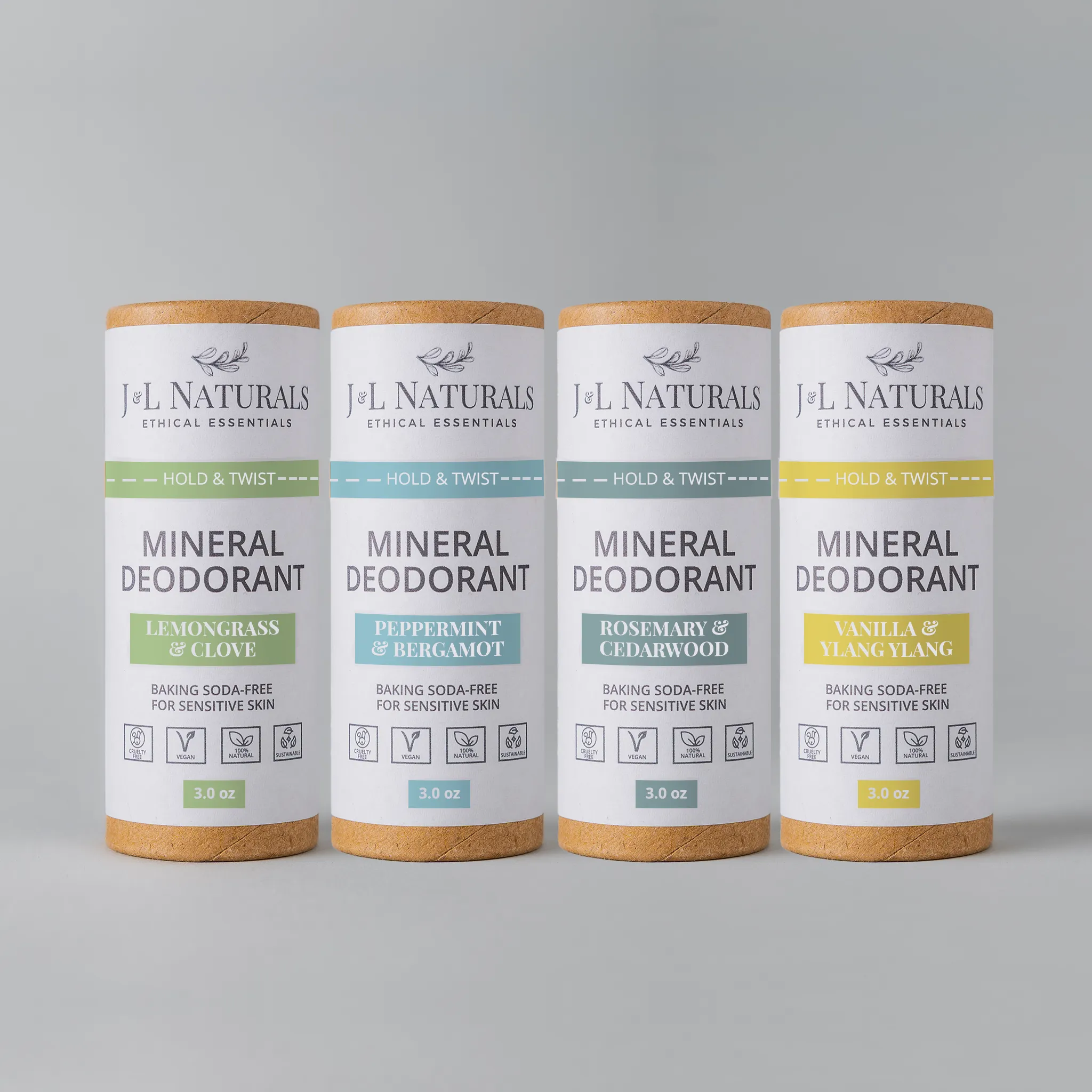 Mineral (Baking Soda-Free) Deodorant Bundle (4-Pack)