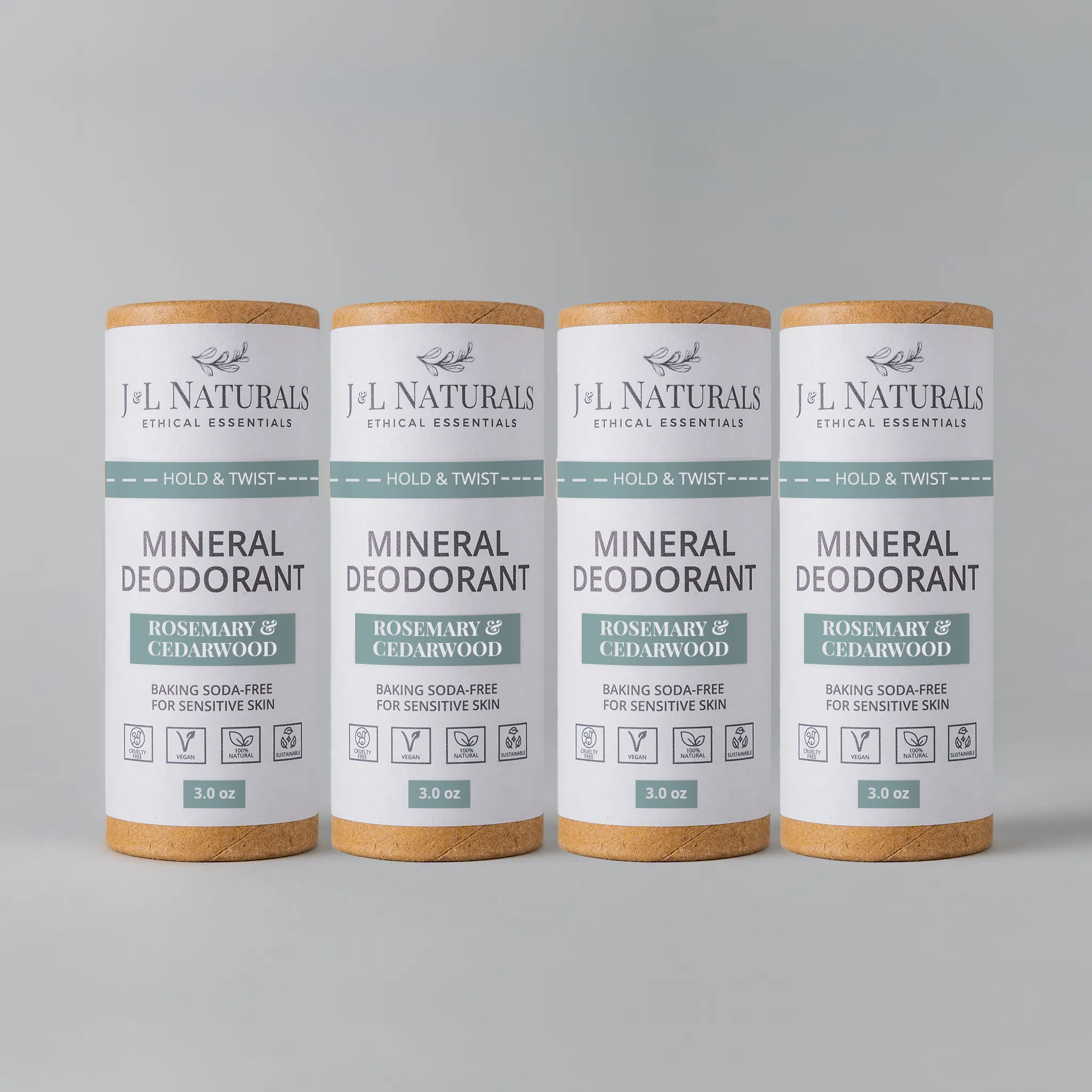 Mineral (Baking Soda-Free) Deodorant Bundle (4-Pack)