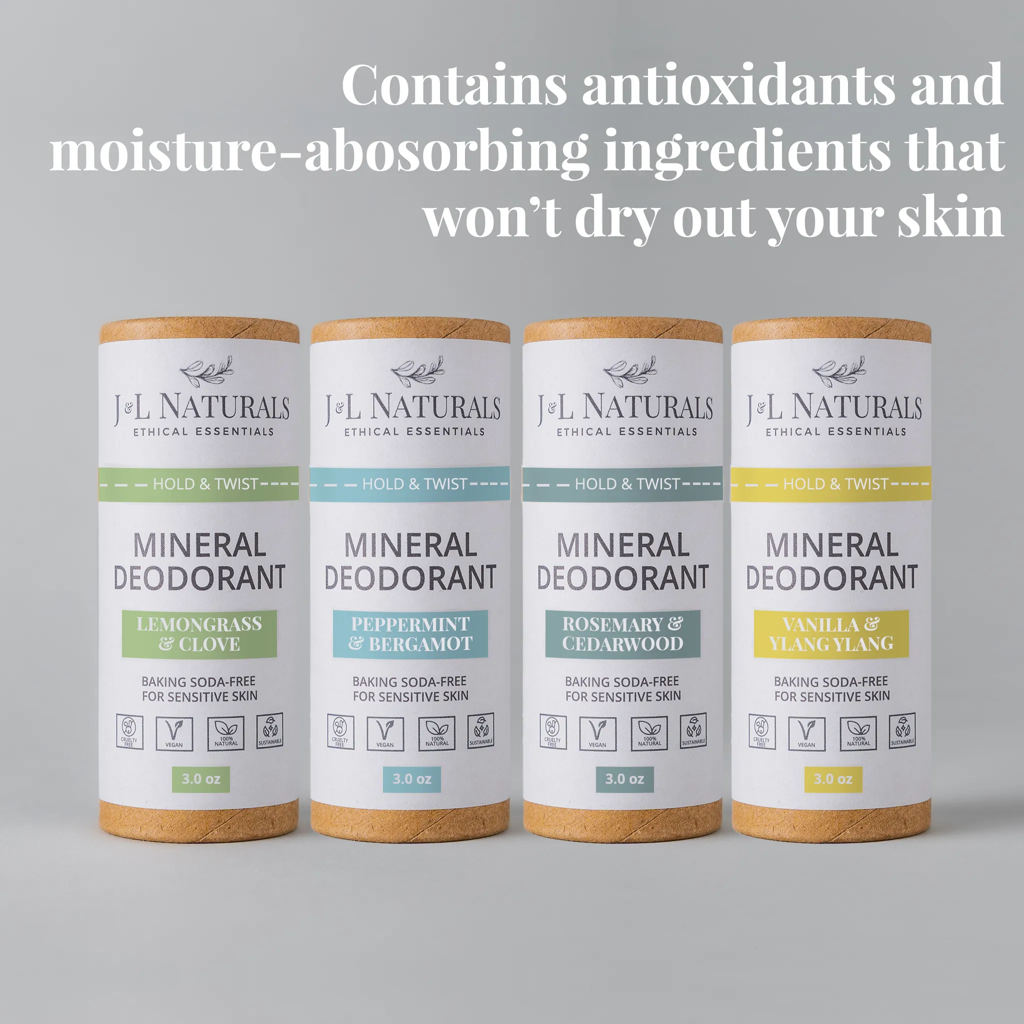 Mineral (Baking Soda-Free) Deodorant Bundle (4-Pack)