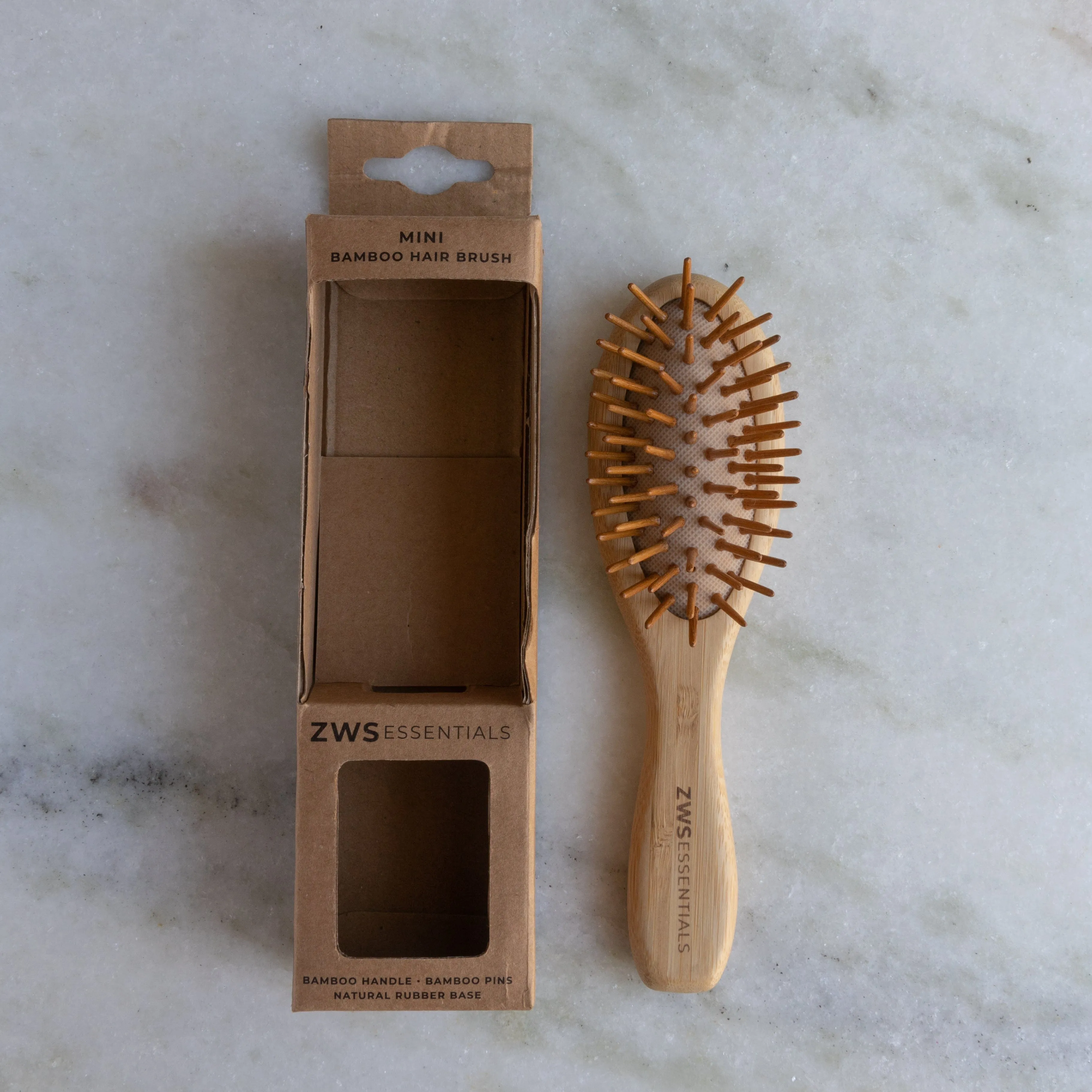 Mini Bamboo Hair Brush - Zero Waste Hair Brush. 100% Bamboo. Plastic Free. Compostable